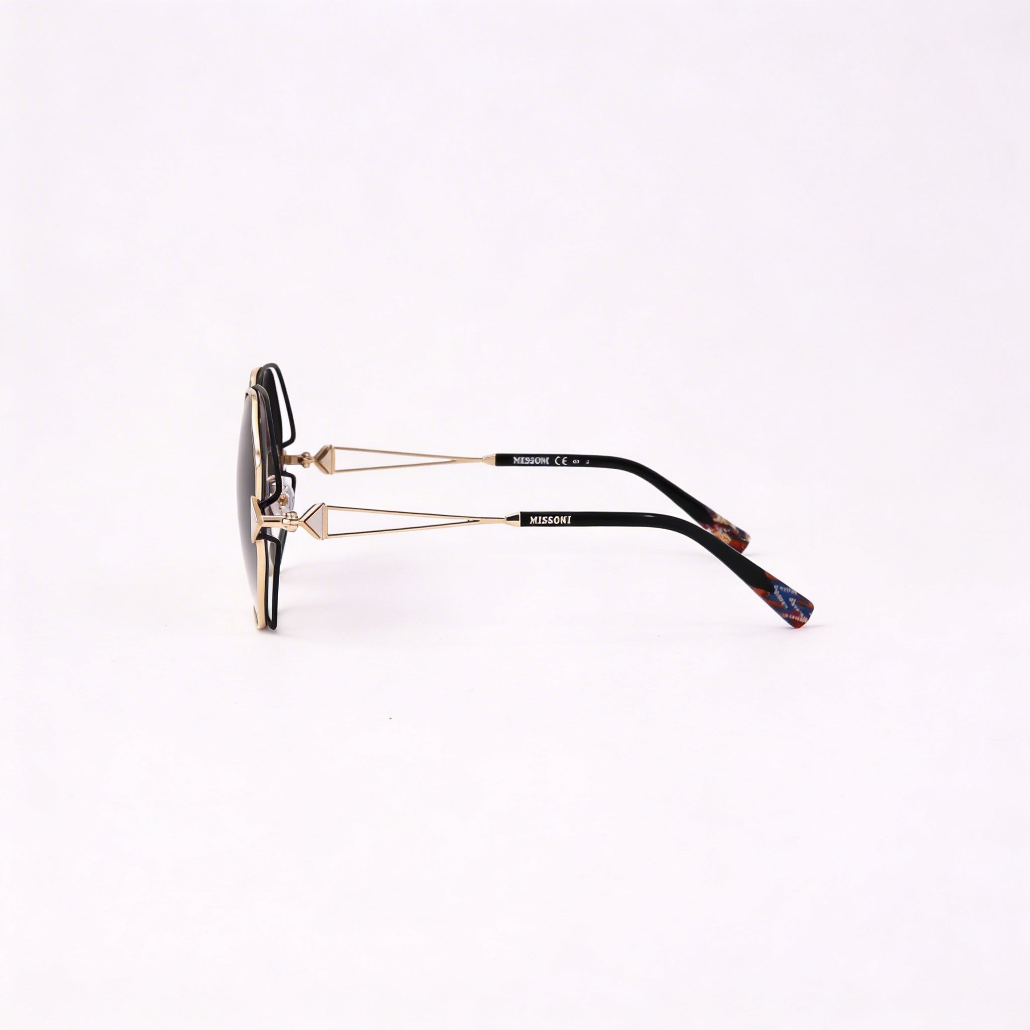 M Missoni Modern Women's Gold Black Grey Shaded Alloy Steel 100% UV Non-Polarized 59mm, Photo 2
