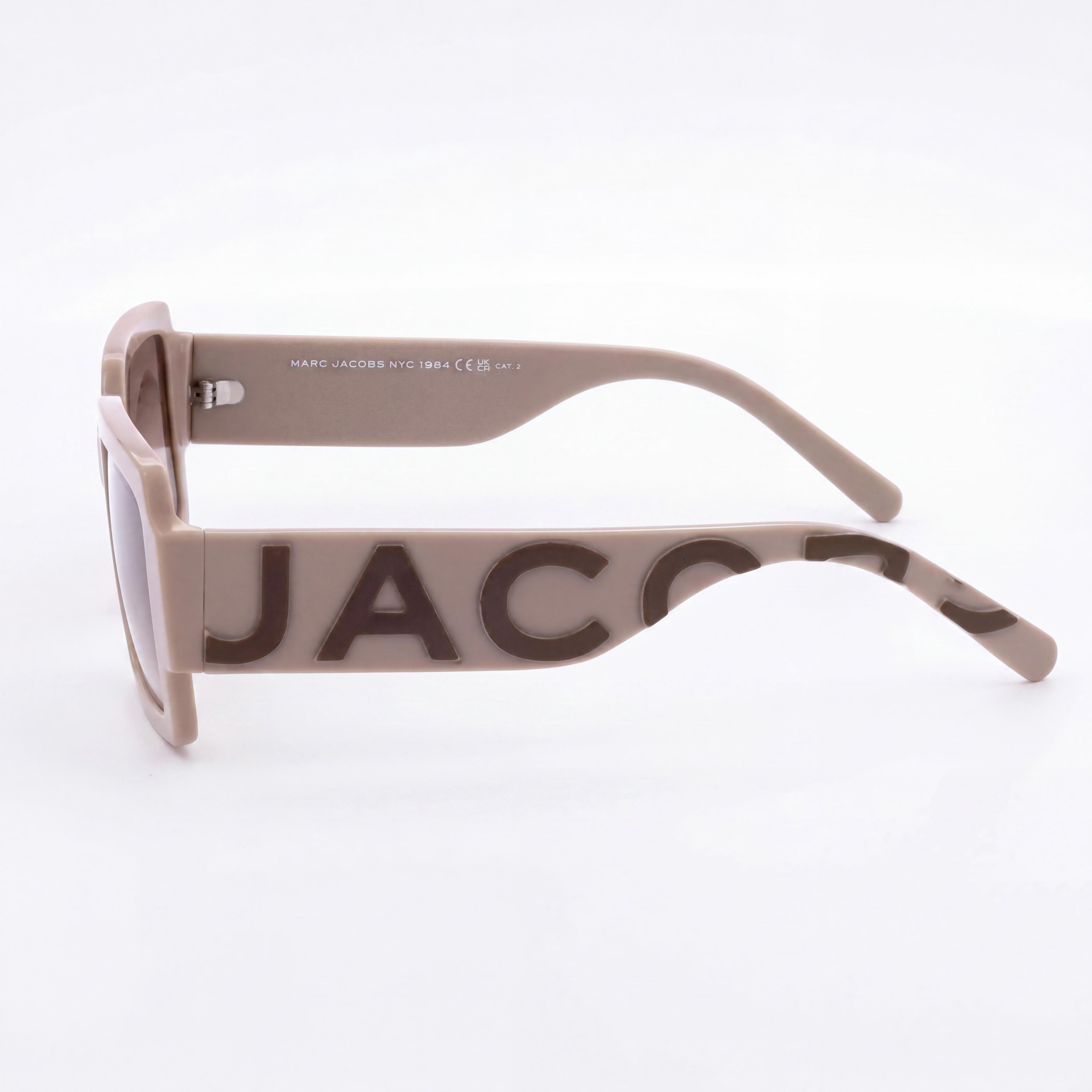 Gafas de sol Marc Jacobs MARC 693/S para mujer, de acetato nude marrón, rectangulares, con protección UV y cristales marrones degradados de 55mm, Photo 3