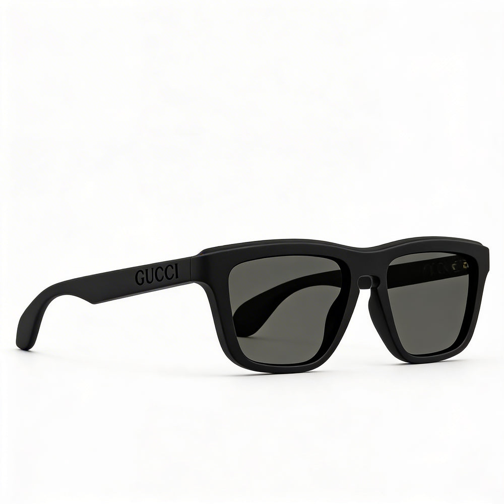 Gucci Casual Sunglasses for Men, Black Acetate Frame, Grey Non-Polarized Lenses, 55mm Lens Width
