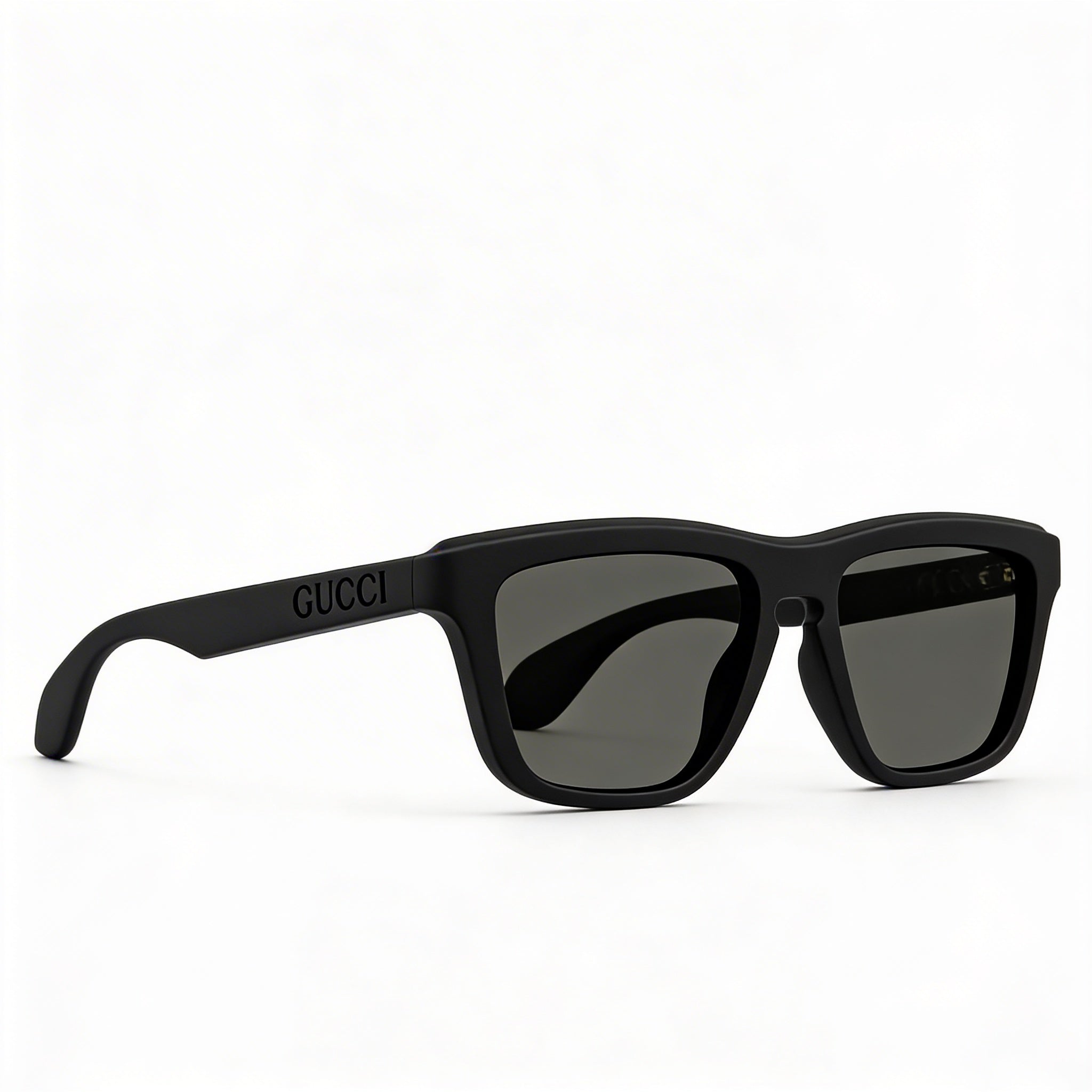 Gucci Casual Sunglasses for Men, Black Acetate Frame, Grey Non-Polarized Lenses, 55mm Lens Width, Photo 3