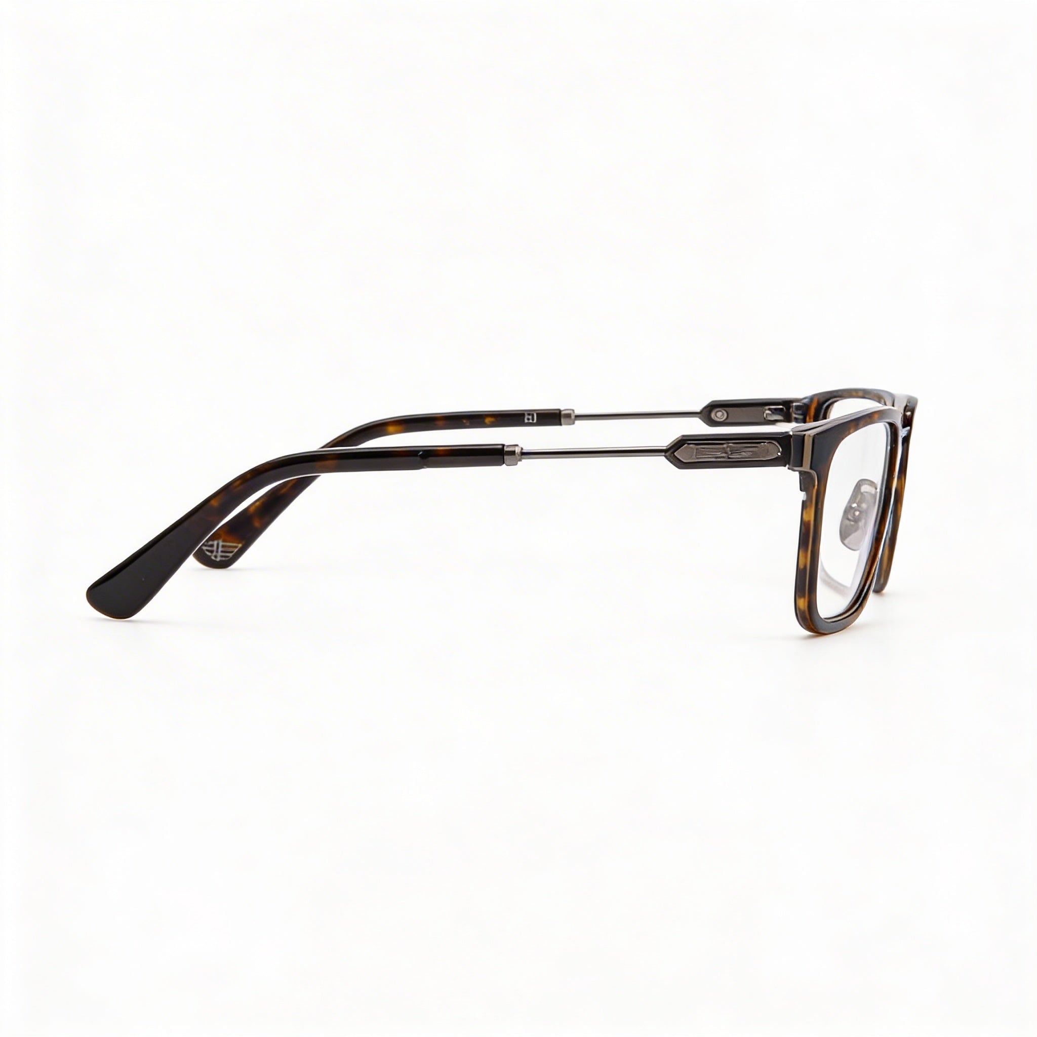 Police Classic VPLF09 Men's Shiny Ruthenium Metal Hoop-Acetate Frame Eyeglasses 53-19-145, Photo 2