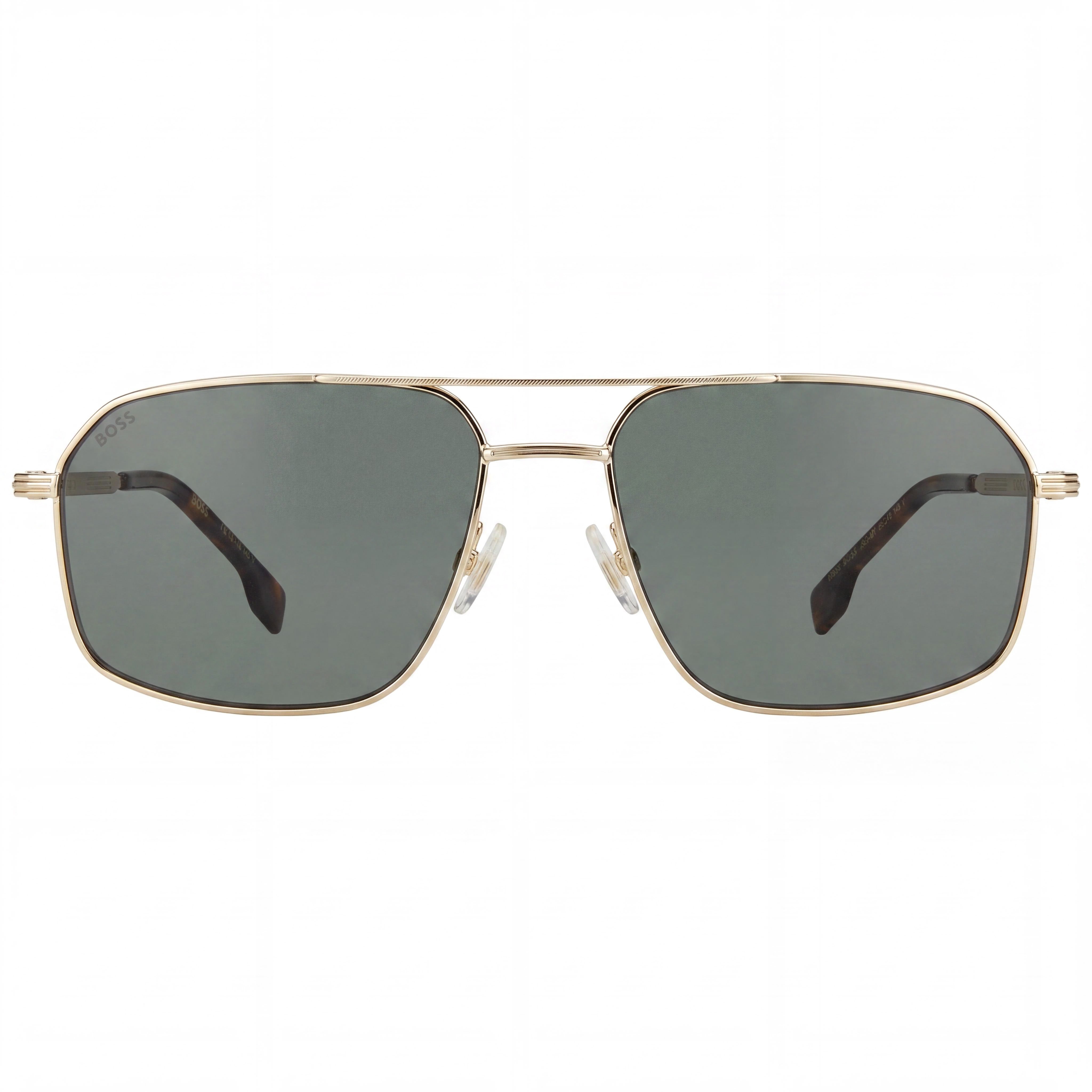Gafas de sol para mujer Hugo Boss BOSS 1603/S con montura de acetato dorado, cristal verde espejado no polarizado y protección UV 400 de 58mm, Photo 2
