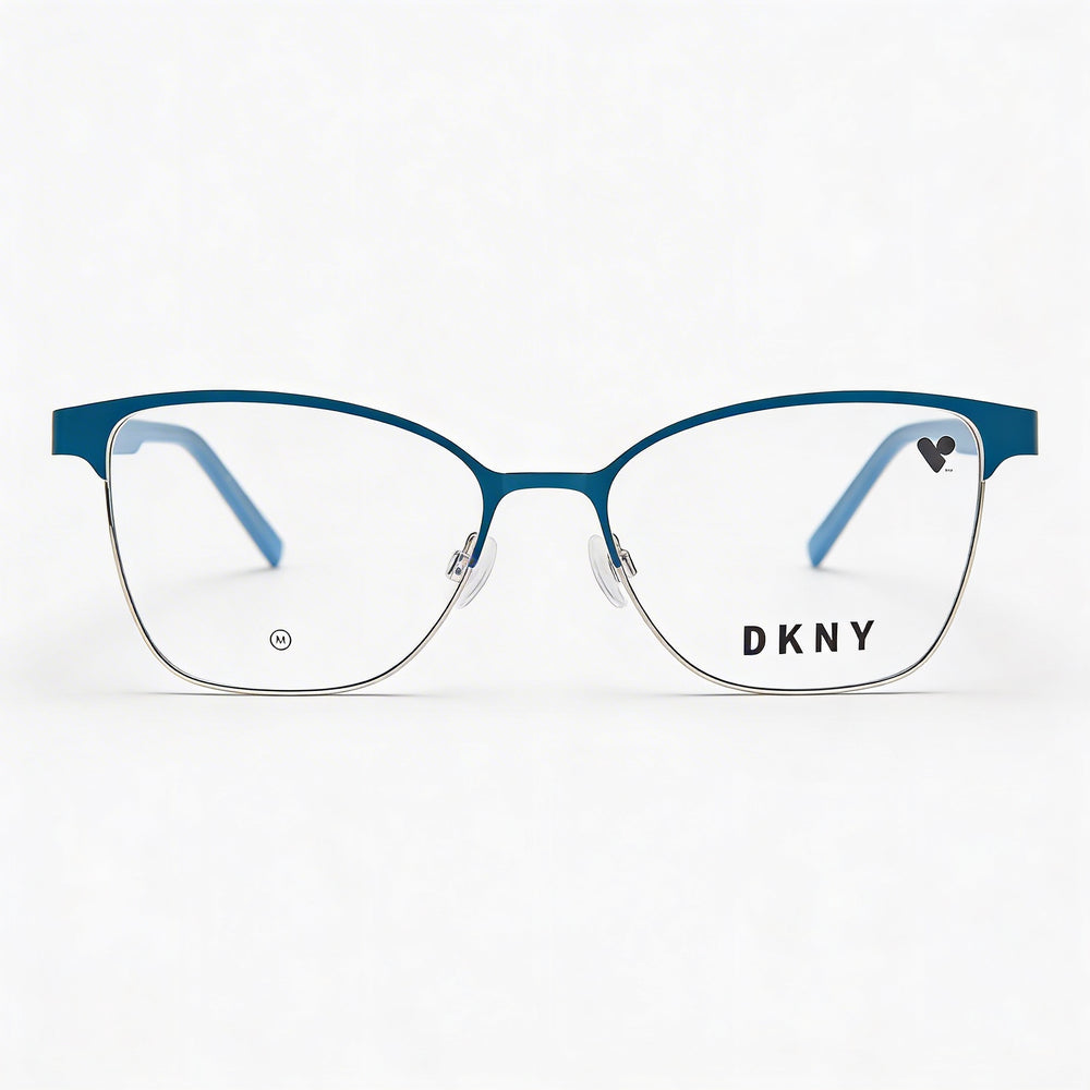 DKNY Modern DK3007 Unisex Blue Teal Silver Acetate Frame Polycarbonate Lens Sunglasses 52-16-135mm