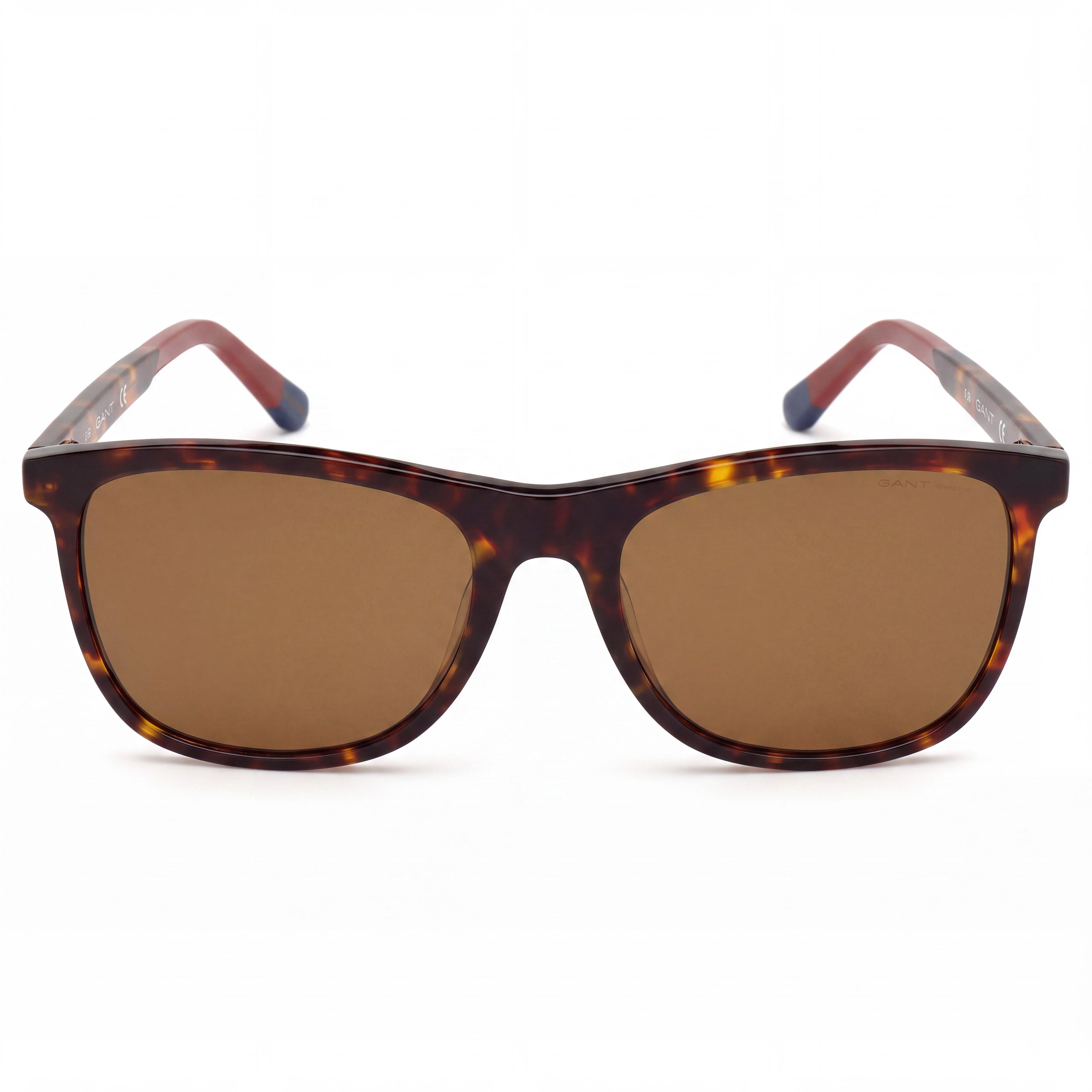 Gafas de sol GANT para hombre, cuadradas, montura de plástico marrón oscuro havana, lentes marrones, protección UV, 57 mm, Photo 2