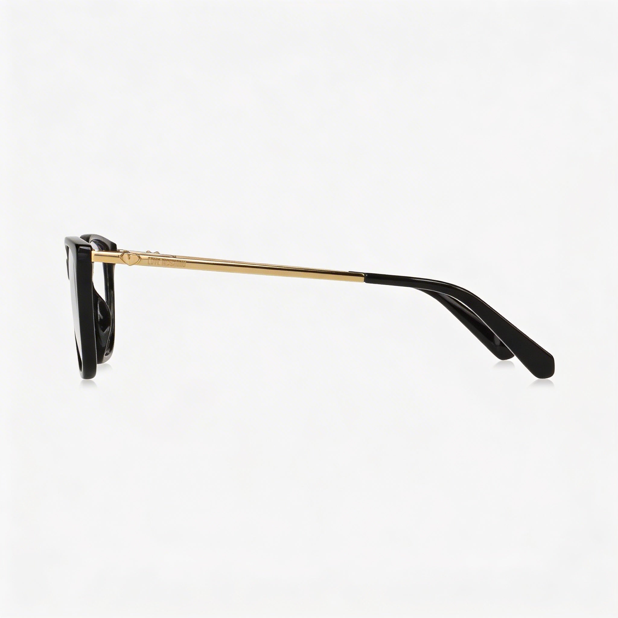 Love Moschino Women's Fashion Glasses 3D Heart Rectangular Black Acetate & Metal 52mm, Photo 3