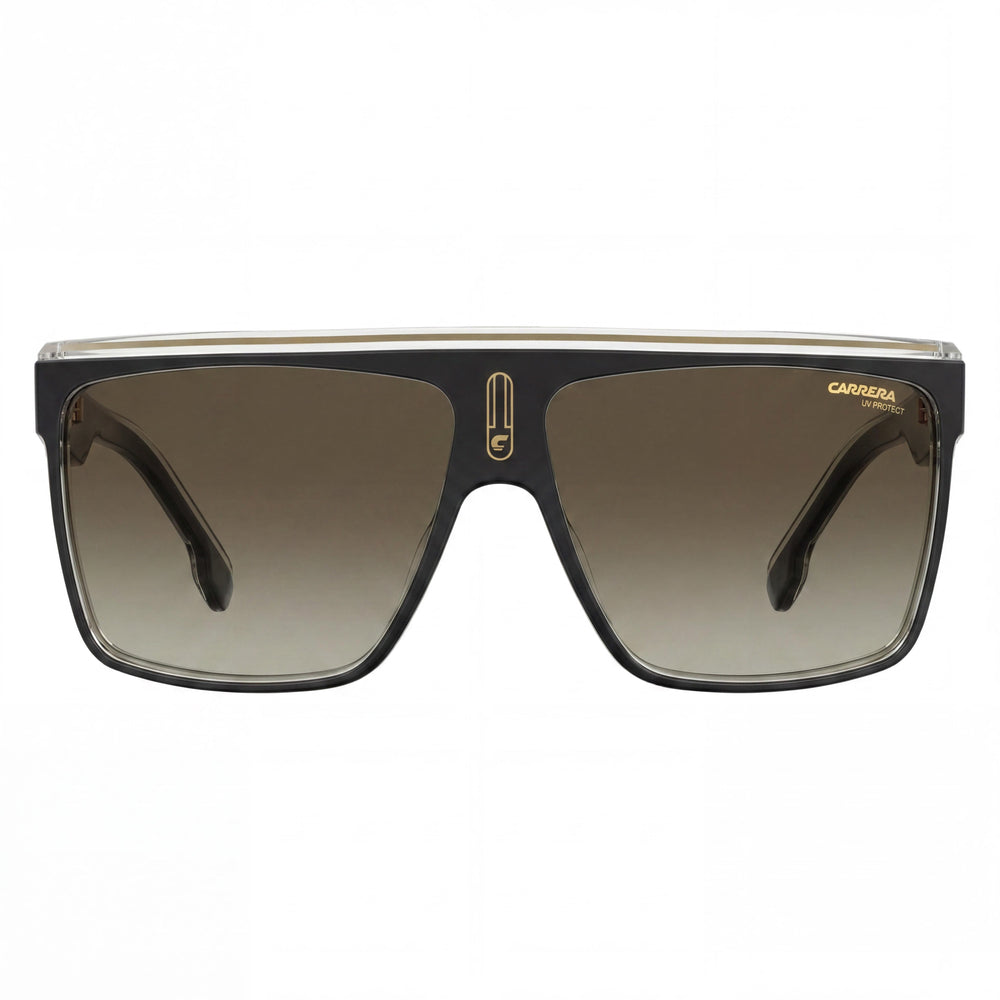 Carrera 22/N Men's Black Gold Polyamide Frame, Brown Shaded Lenses, UV Protection Sunglasses 63mm