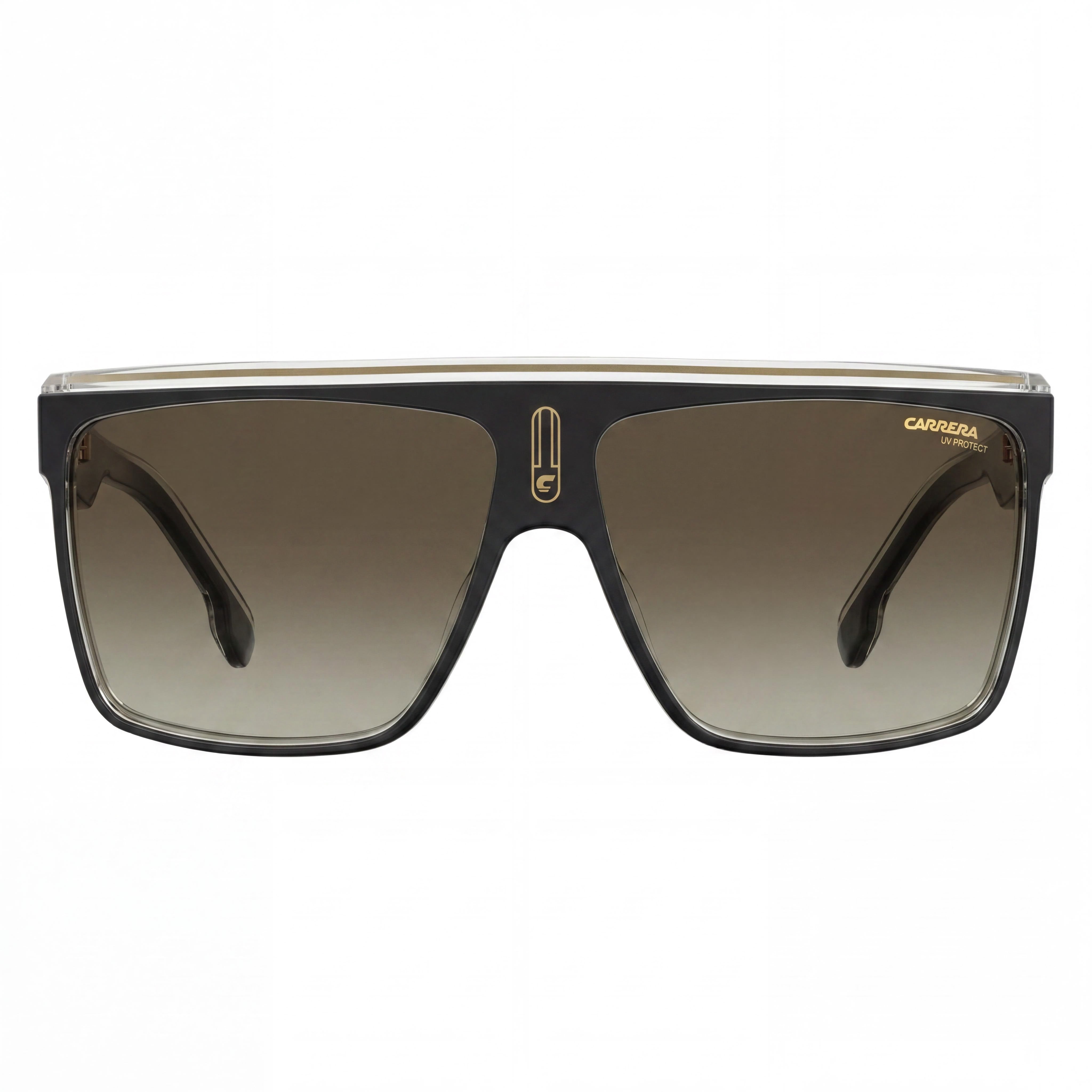 Carrera 22/N Men's Black Gold Polyamide Frame, Brown Shaded Lenses, UV Protection Sunglasses 63mm, Photo 2