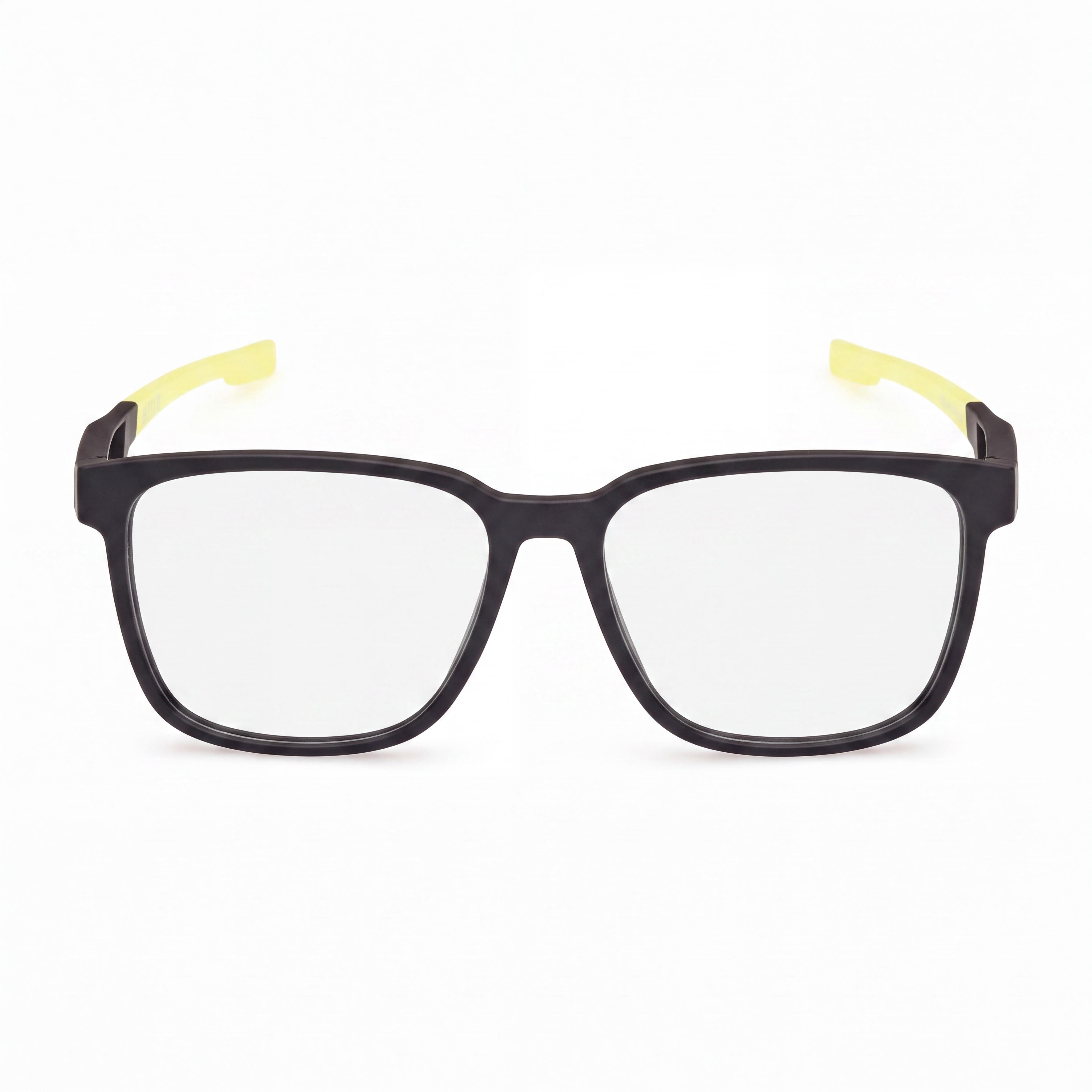 Gafas redondas deportivas adidas para hombre, montura de plástico negro mate, lentes transparentes, tamaño 55-14-145, Photo 2