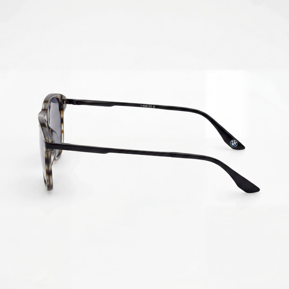 Gafas de sol BMW para hombre, contemporáneas, brillantes, montura de acetato marrón claro, protección UV sin polarizar, 54 mm