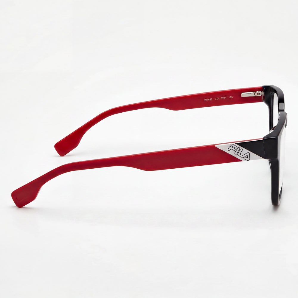 Gafas clásicas unisex FILA con montura cuadrada de acetato de celulosa azul oscuro, 53 mm de ancho de lente