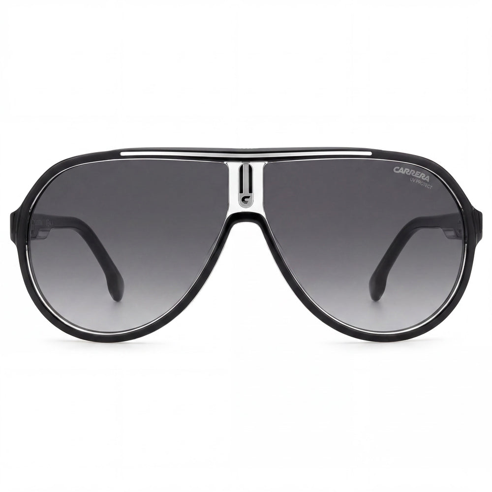 Gafas de sol Carrera Modern Pilot con montura de elastómero termoplástico y protección UV, unisex, color blanco y negro, 64 mm