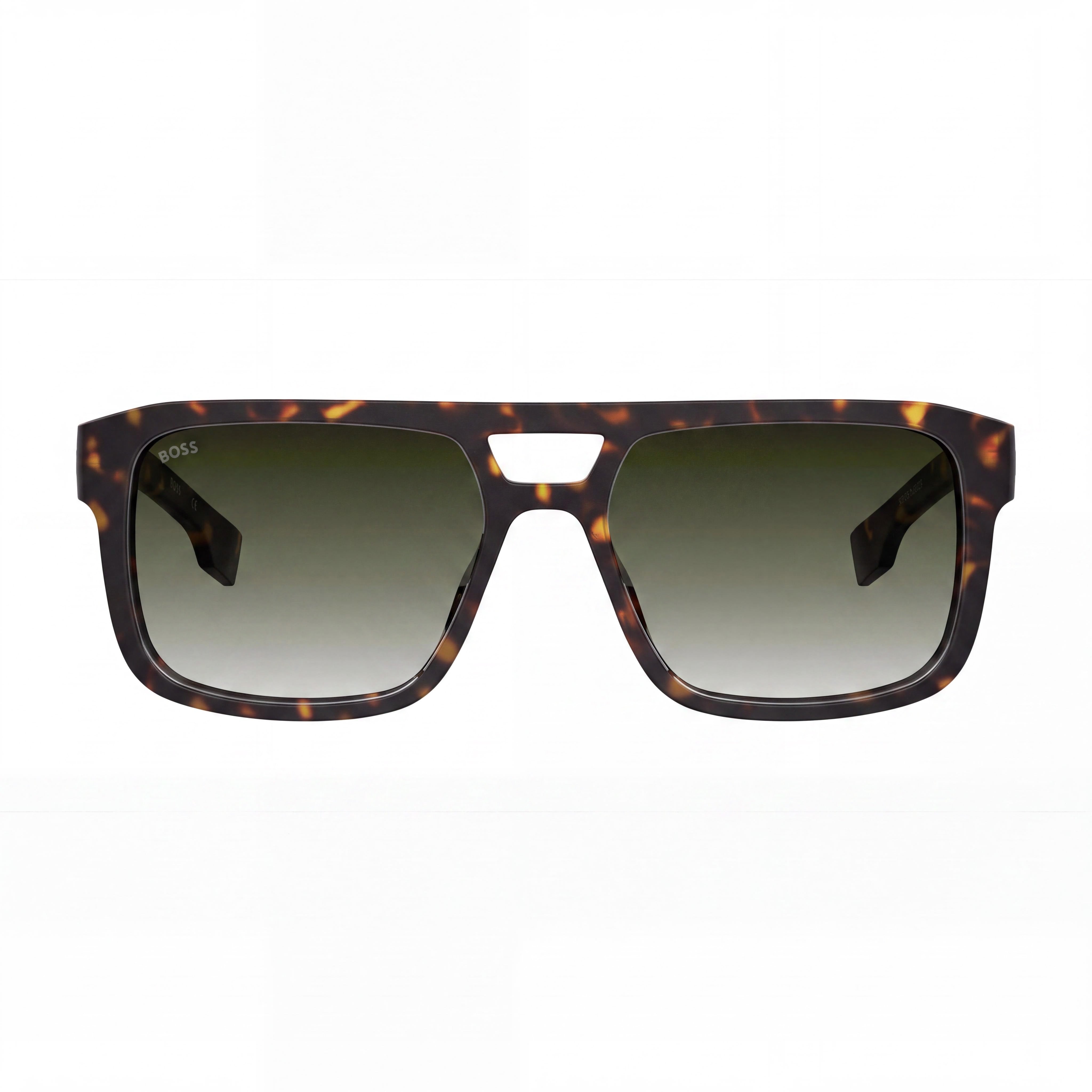 Gafas de sol HUGO BOSS informales para hombre, color Habana, ECO CELULOSA, sombreadas en verde, 100 % protección UV, 56 mm, Photo 2
