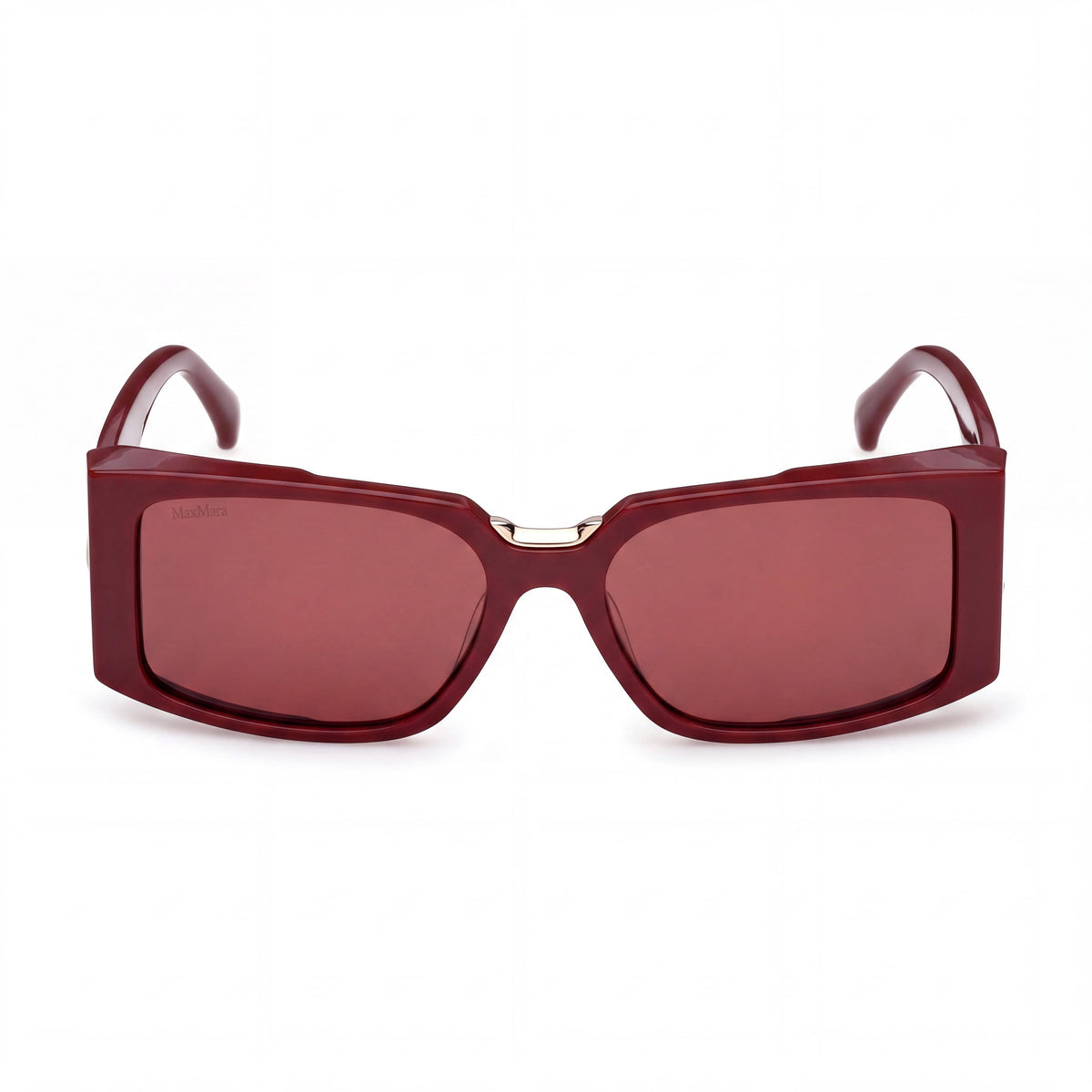 MaxMara Casual Women's Sunglasses, featuring a Shiny Bordeaux Acetate Frame Design, with a 54mm Lens Width, Photo 2