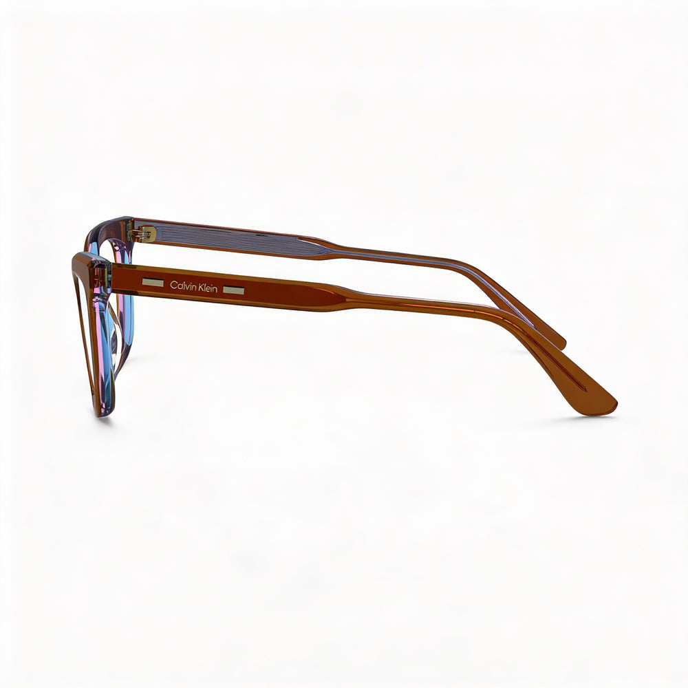 Monturas de Gafas Calvin Klein Modern para Mujer, Material Acetato, Color Marrón/Azul Celeste, Ancho de Lente 52mm