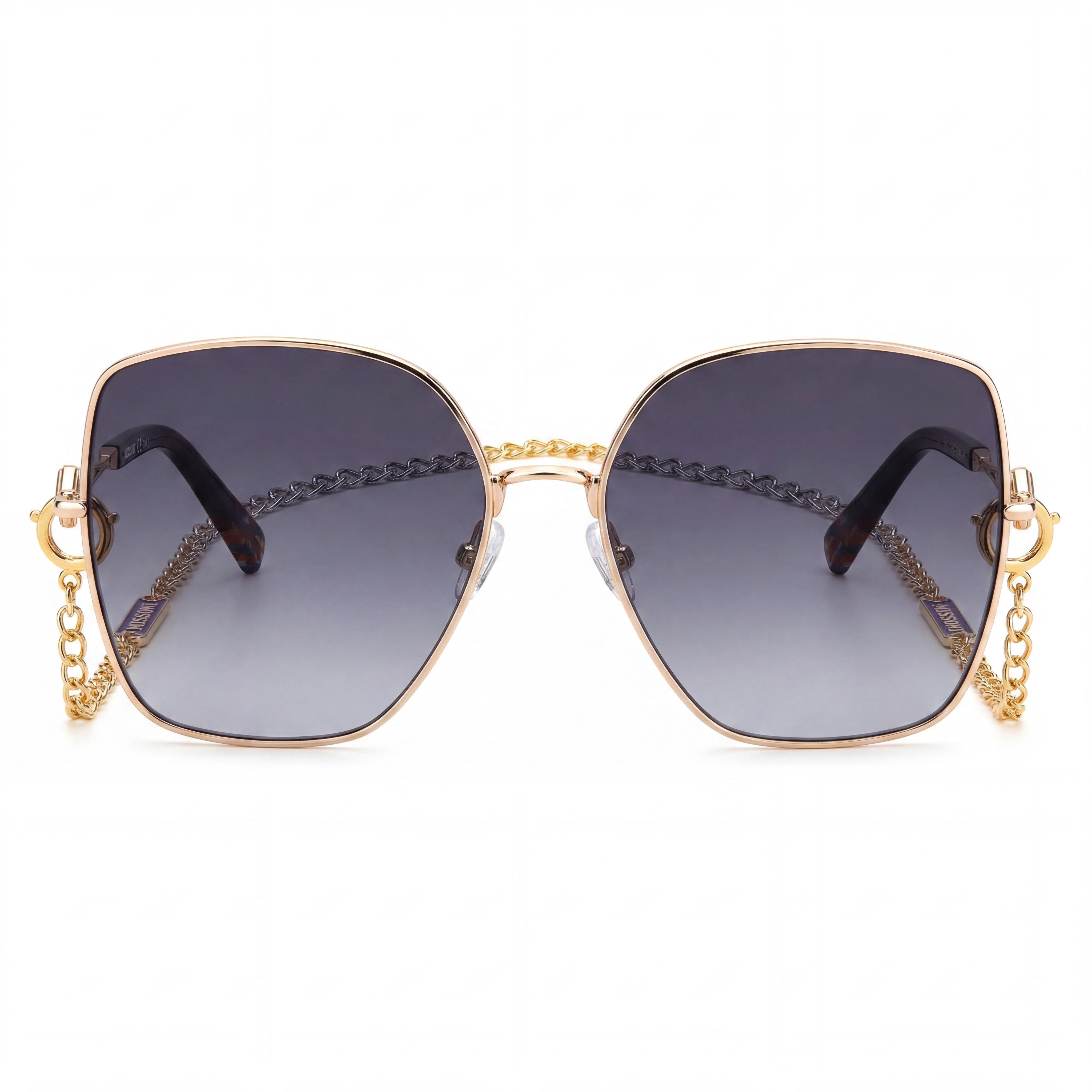 Missoni Modern Women's Gold Dark Grey Alloy Steel Frame Sunglasses with Polycarbonate UV Protection Lenses 59mm, Photo 2