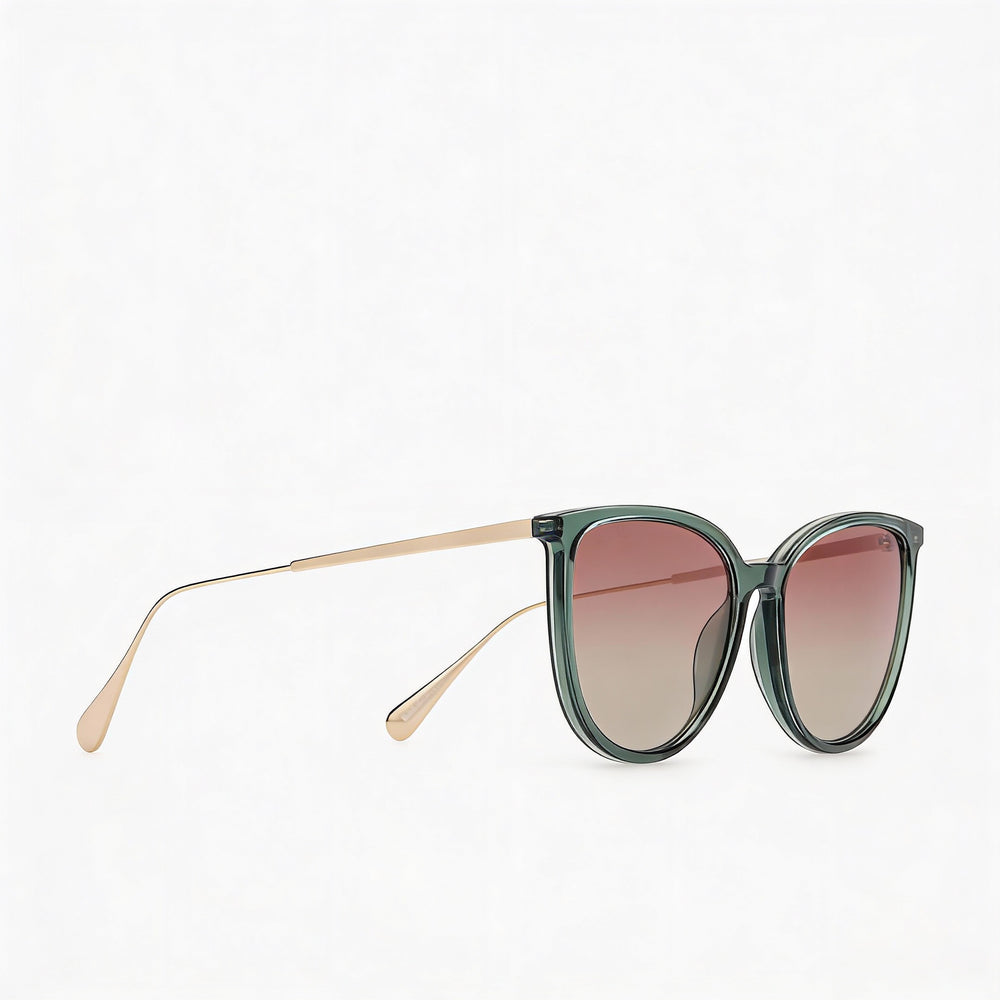 Gafas de sol Max & Co. Modernas para mujer, inyectadas, color verde oscuro, con lentes verdes y protección UV, 57-16-140