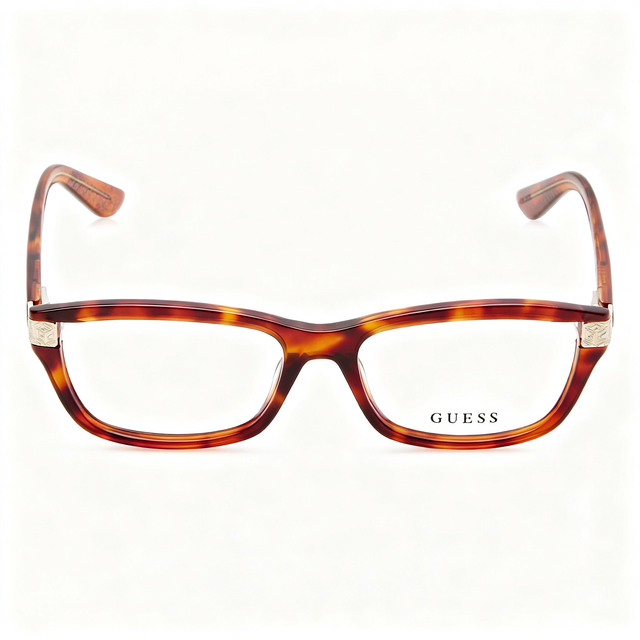 GUESS Modern Women's Plastic Frame Eyeglasses Blonde Havana with Polycarbonate Lenses 54-16-140, Photo 3