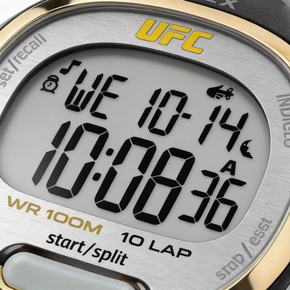 Reloj digital de cuarzo Timex UFC Takedown TW5M52000-AMZUK para mujer con esfera de cristal gris