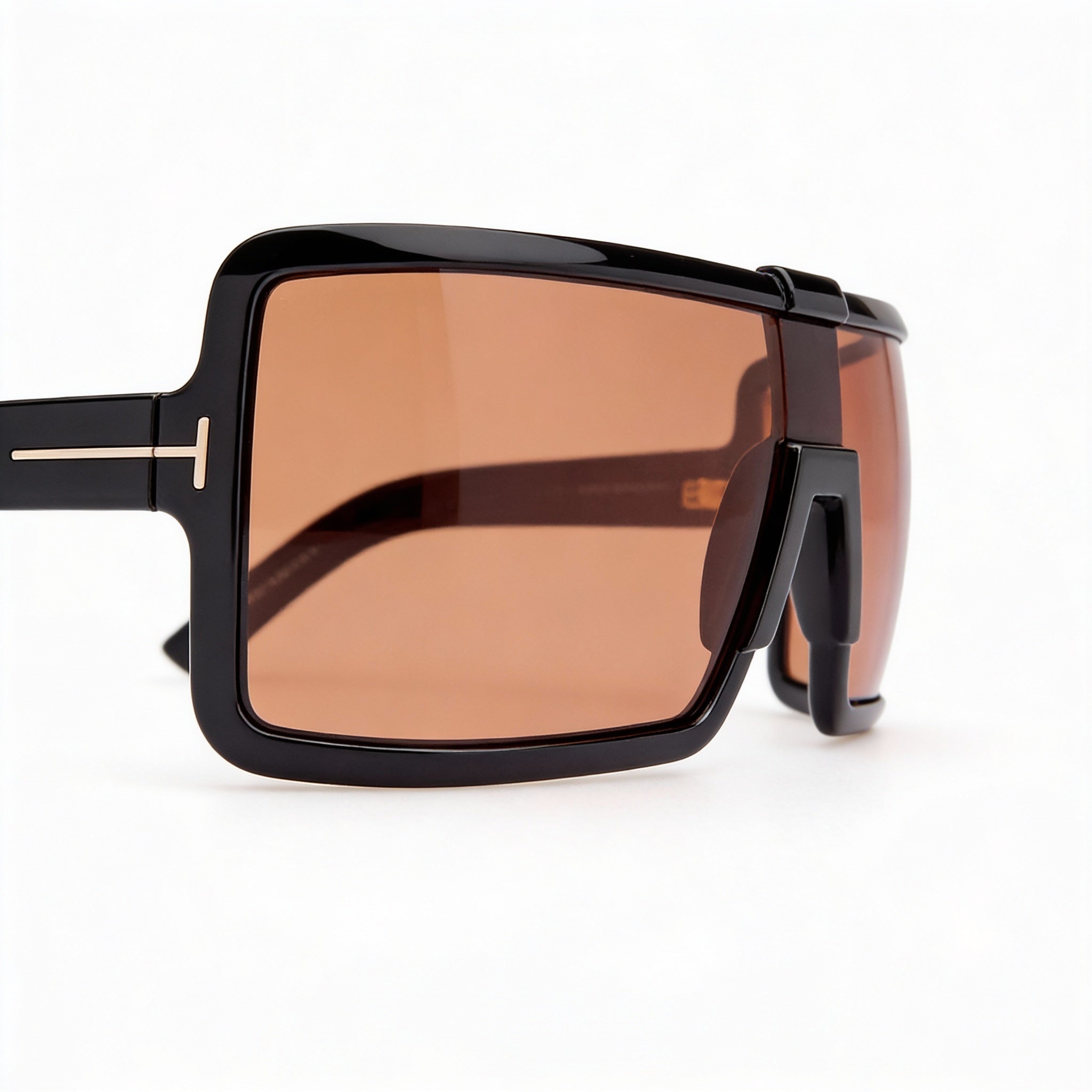 Tom Ford Contemporary Unisex Sunglasses, Black Brown Plastic Frame, Gradient Black to Brown Lenses, UV Protected, Non-Polarized 110, Photo 2