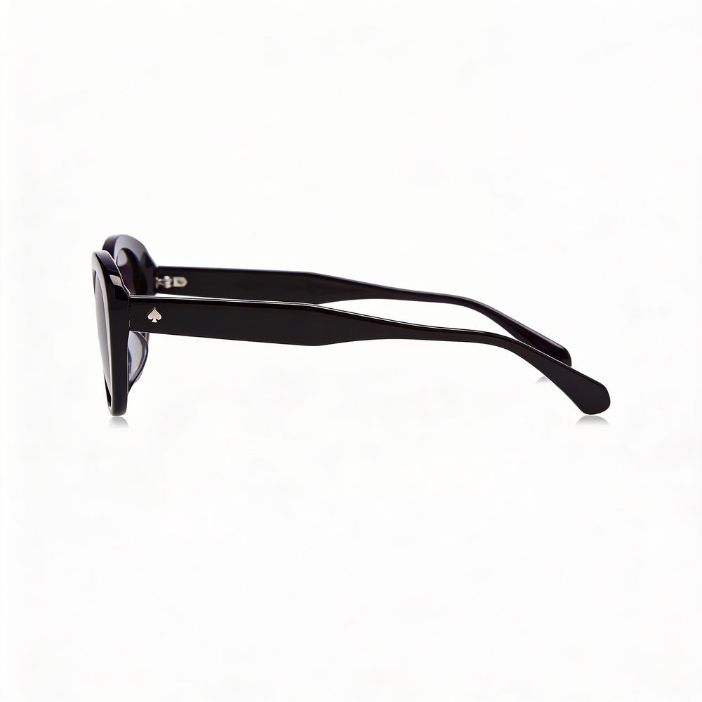 Gafas de sol de protección UV con forma de ojo de gato y cristales en color gris oscuro degradado, para mujer, de acetato ecológico, color negro, marca Kate Spade New York, 51 mm