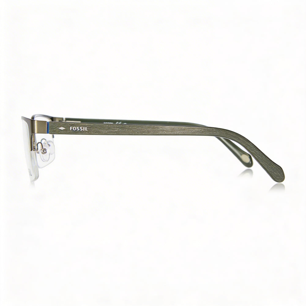 Gafas de sol Fossil Fos 6024 para hombre, de acero inoxidable, semimate, verde rutenio oscuro, policarbonato, 55 mm