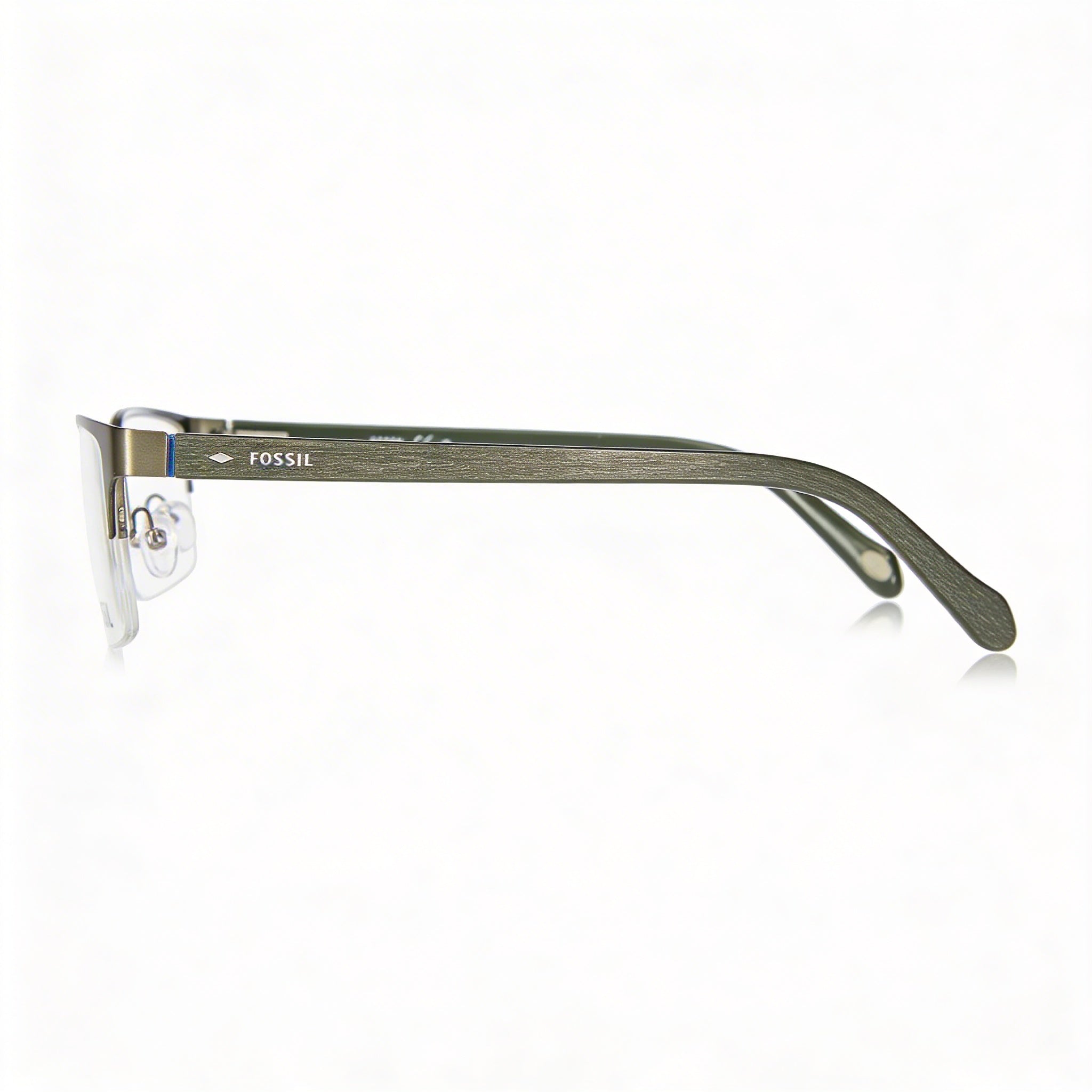 Gafas de sol Fossil Fos 6024 para hombre, de acero inoxidable, semimate, verde rutenio oscuro, policarbonato, 55 mm, Photo 2
