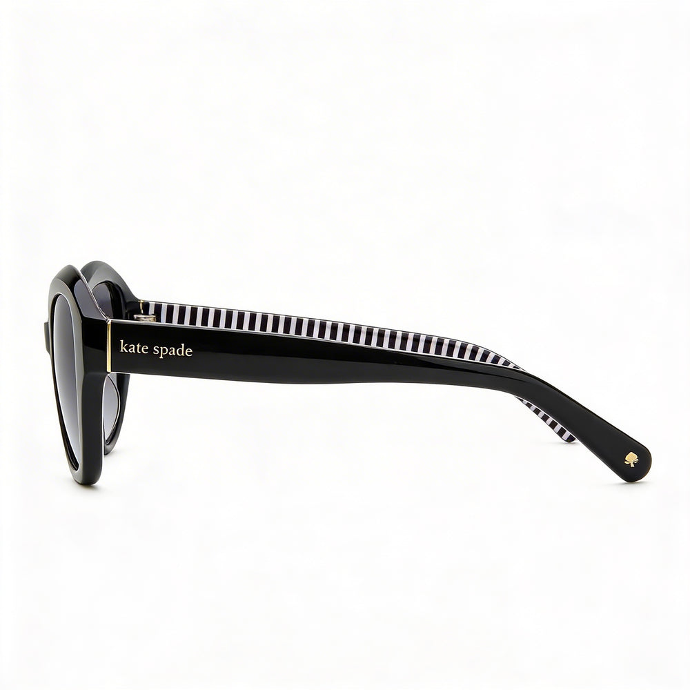 Gafas de sol casuales de acetato negro gris oscuro sombreado con lentes grises oscuras sombreadas de 54 mm para mujer de Kate Spade New York