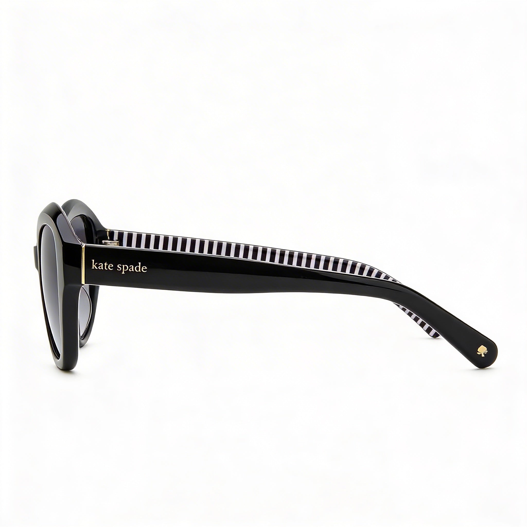Gafas de sol casuales de acetato negro gris oscuro sombreado con lentes grises oscuras sombreadas de 54 mm para mujer de Kate Spade New York, Photo 3