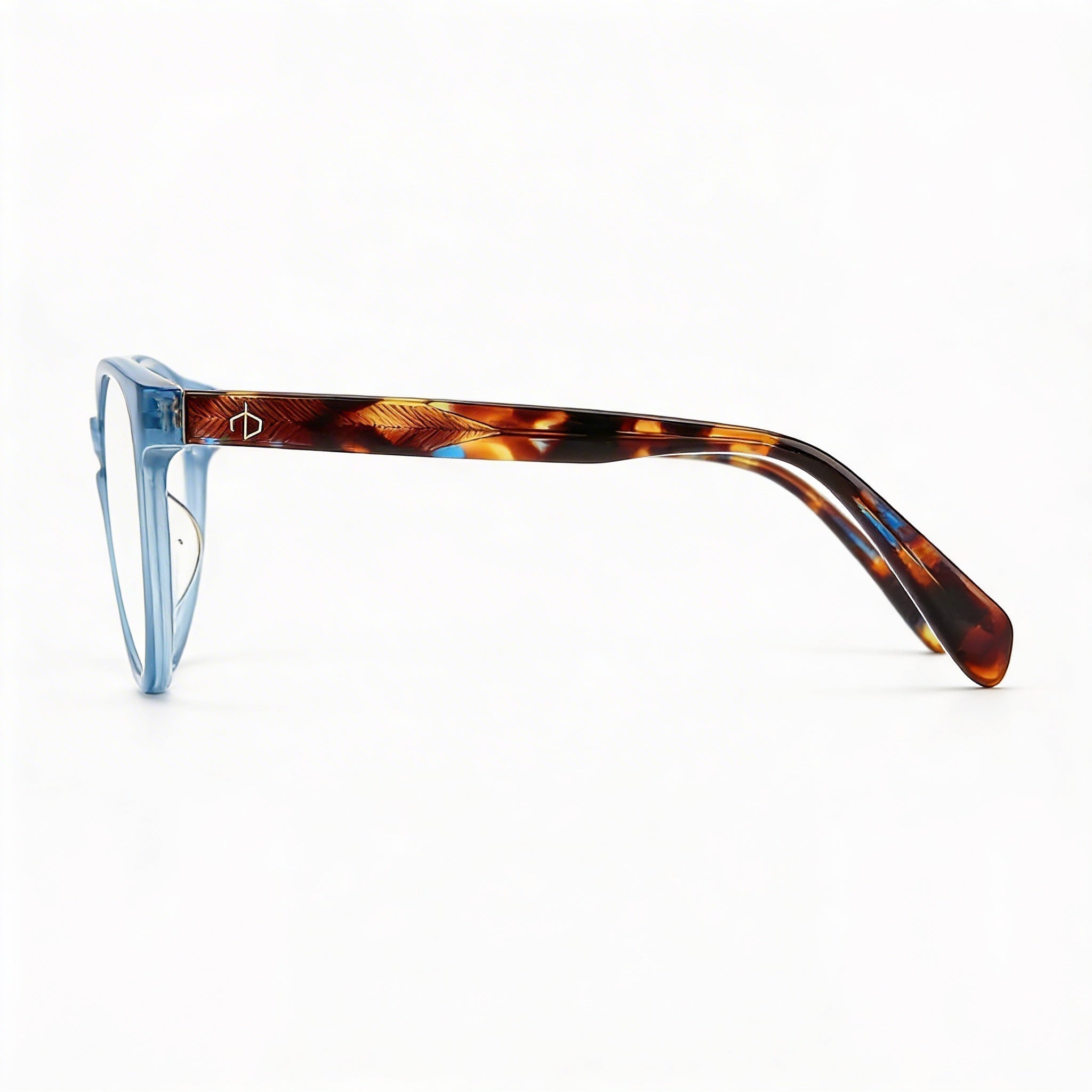 Rag & Bone Women's Modern Acetate Frame Eyeglasses in Blue with 51mm Lens Width, 18mm Bridge, and 140mm Temple Length, Photo 3