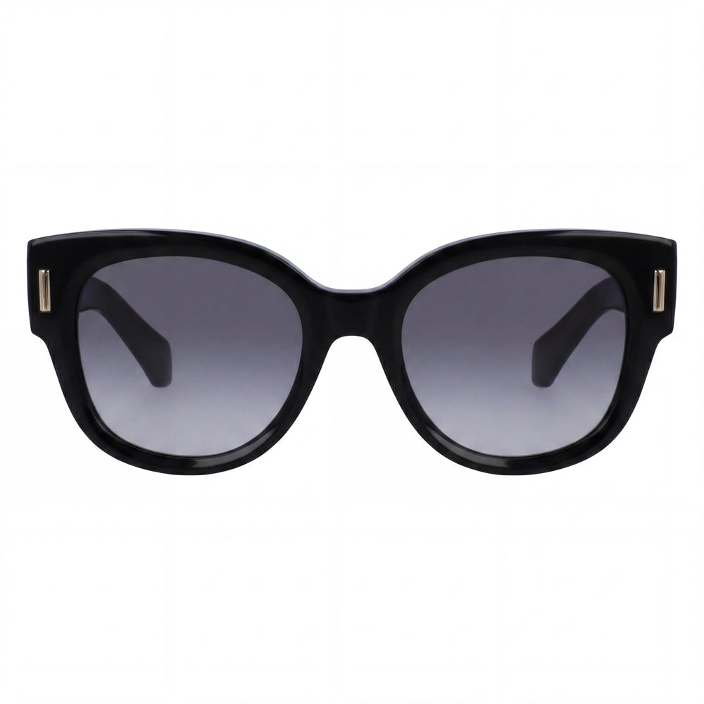 Gafas de sol casuales Salvatore Ferragamo SF2007S de acetato negro con protección UV degradado gris para mujer, 51 mm