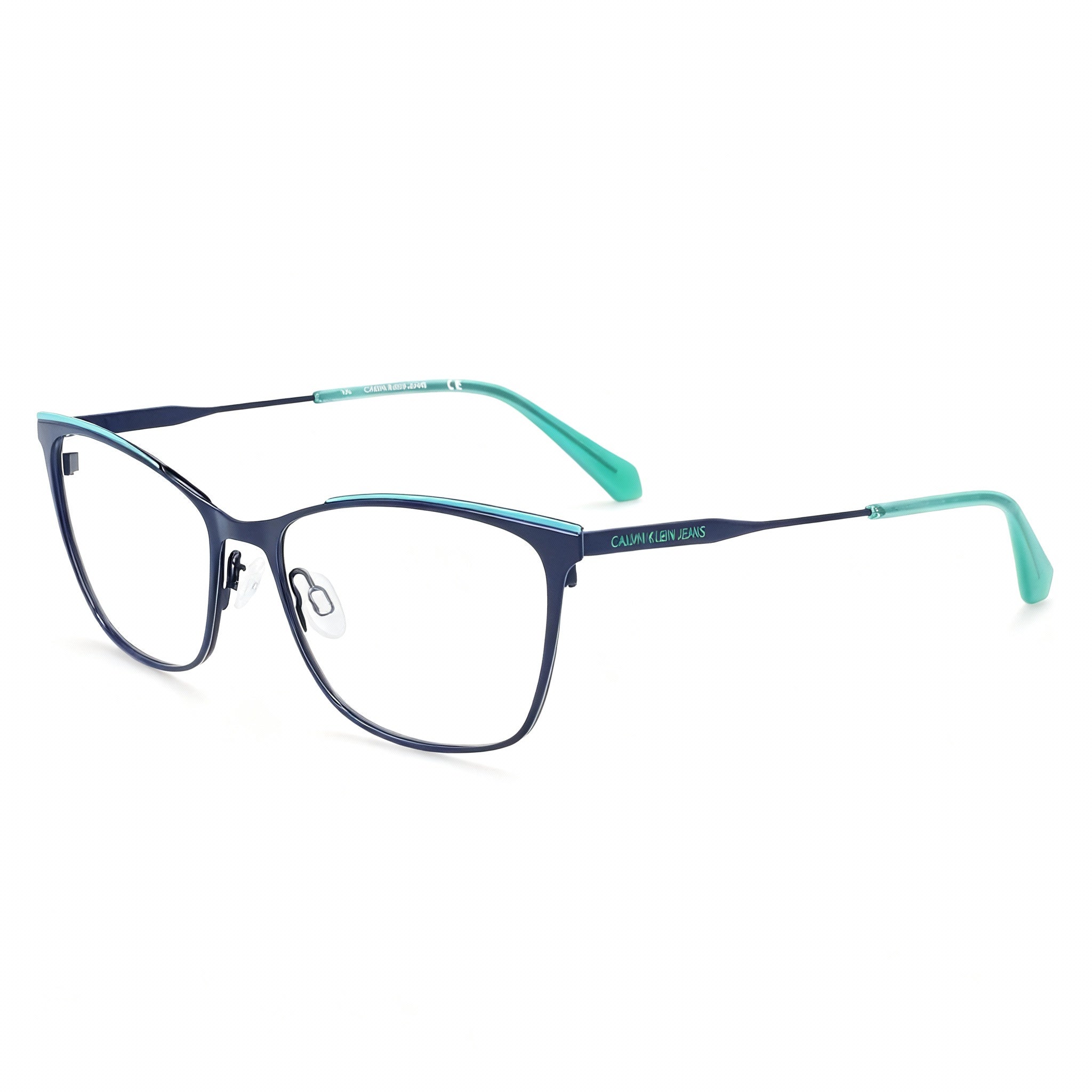 Calvin Klein Jeans CKJ21207 Women's Metal Eyeglasses, Navy Pool, Polycarbonate Non-polarized Lens, 53mm, Photo 3