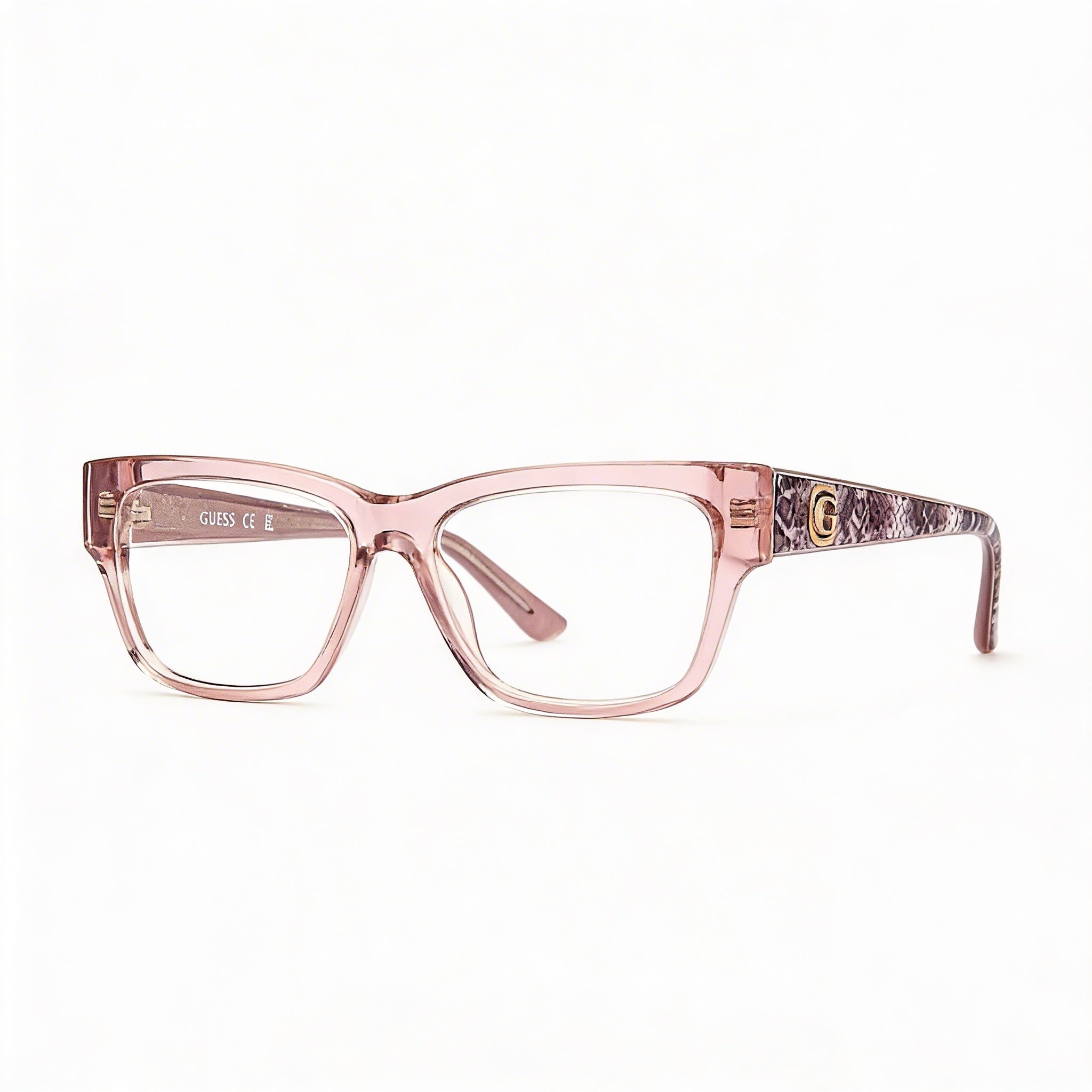 Guess Classic Elegant Unisex Eyeglasses with Shiny Beige Plastic Frame and Polycarbonate Lenses, Size 49-15-140, Photo 2