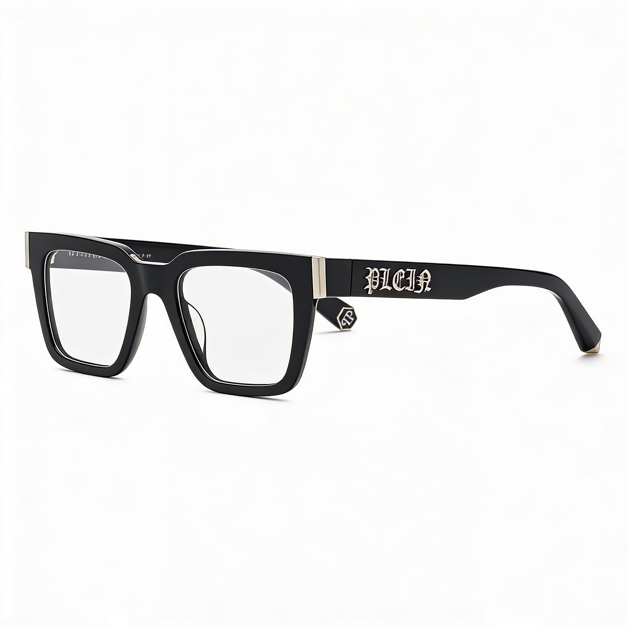 Philipp Plein Vpp112m Men's Shiny Black Prescription Ready Eyeglasses 51mm, Photo 1