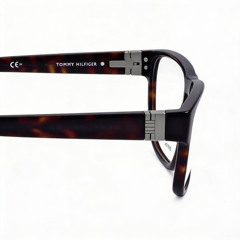 Tommy Hilfiger Classic Unisex Optical Eyeglasses featuring Havana Acetate Frame, 54-17-145