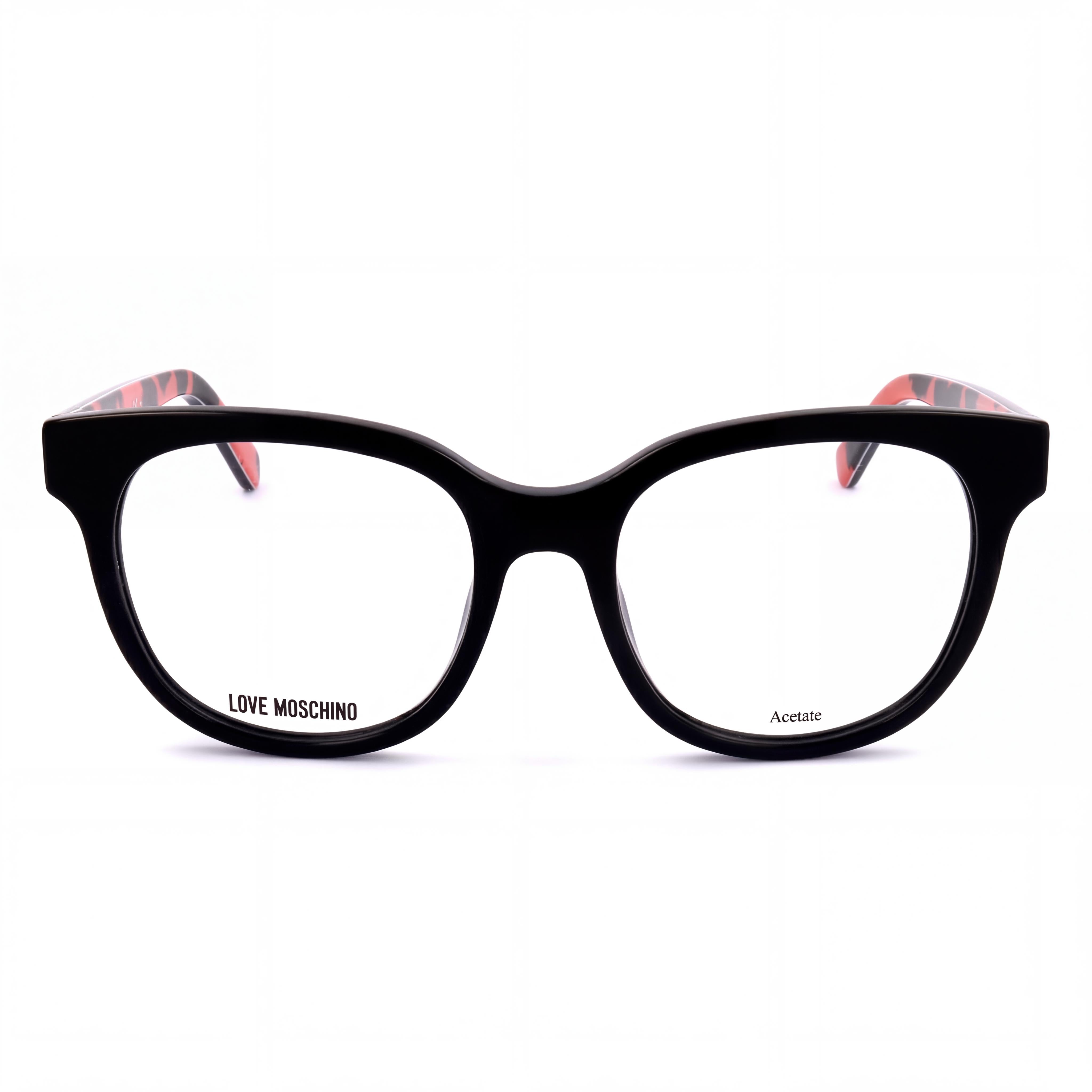 Gafas Moschino Love Mol599 para mujer, montura de acetato roja con diseño moderno negro y lentes no polarizadas, 51 mm, Photo 2