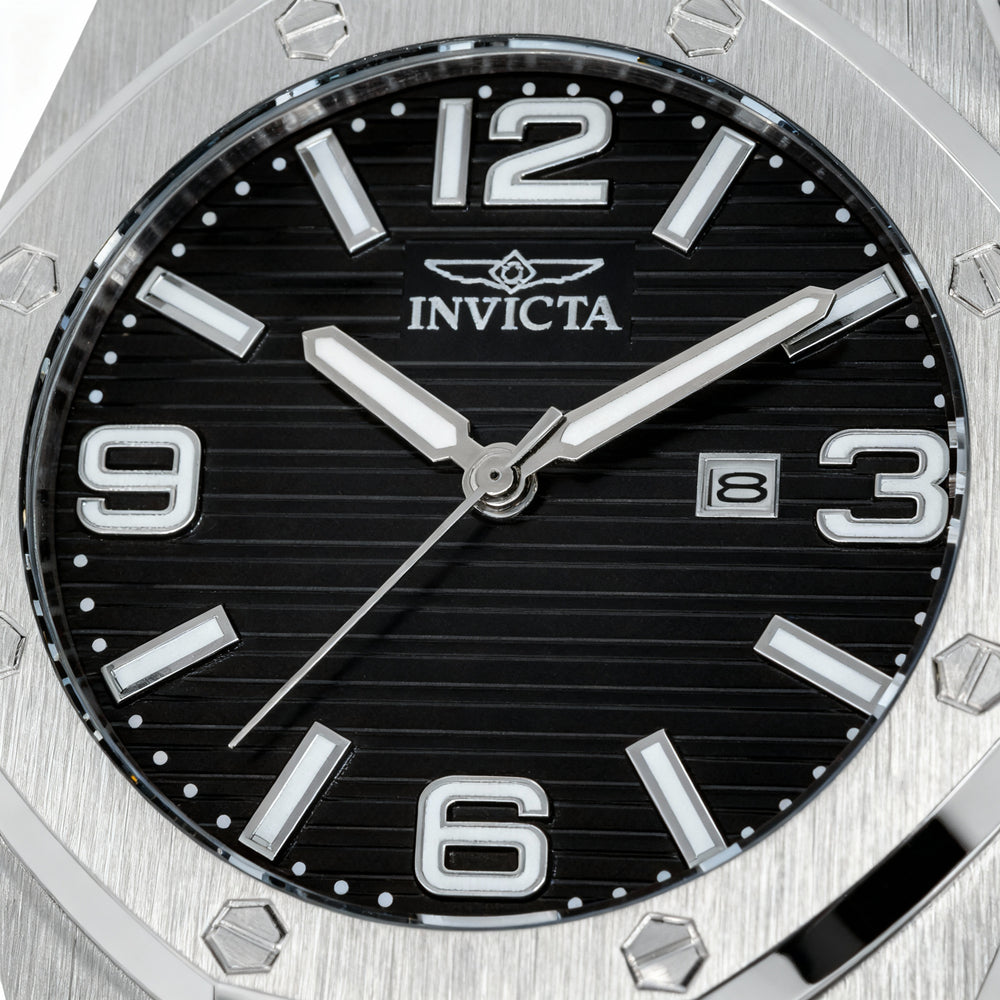 Reloj Invicta Huracan Modern para hombre, de 48 mm, con caja de acero y silicona negra, de cuarzo y esfera negra.