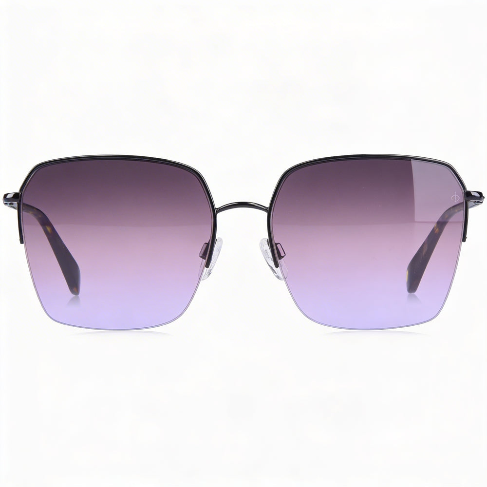 Gafas Rag & Bone Modern para mujer, montura de acero inoxidable negro con lentes marrones no polarizadas de 58 mm