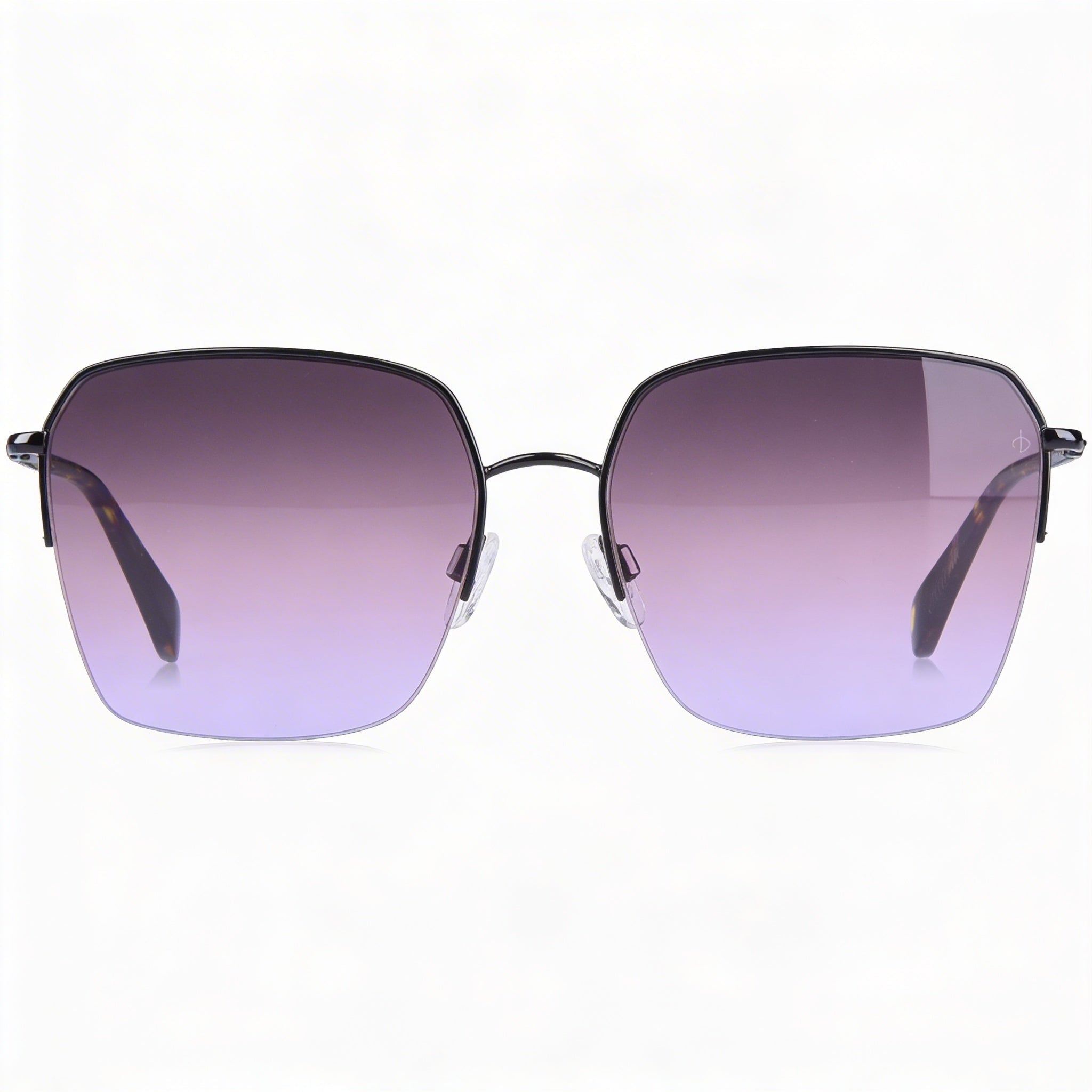 Gafas Rag & Bone Modern para mujer, montura de acero inoxidable negro con lentes marrones no polarizadas de 58 mm, Photo 2