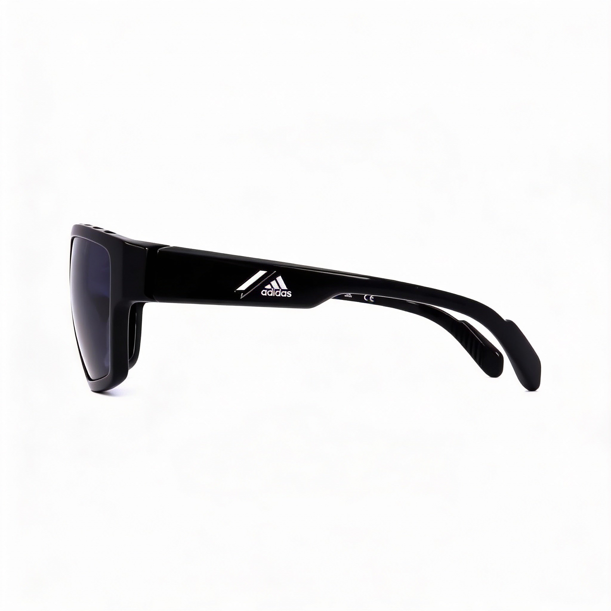 adidas Men's Sp0008 Shiny Black TR90 Plastic Sunglasses with Smoke Non-Polarized Lenses, 100% UV Protection 61mm, Photo 3