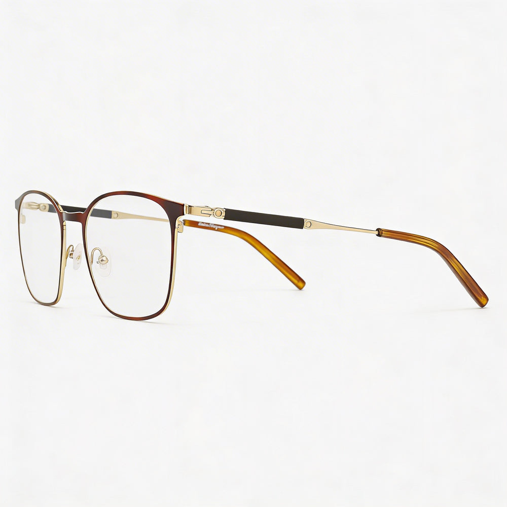 Salvatore Ferragamo Sf2566 Unisex Titanium Full Rim Square Tortoise Gold 54mm Eyeglasses