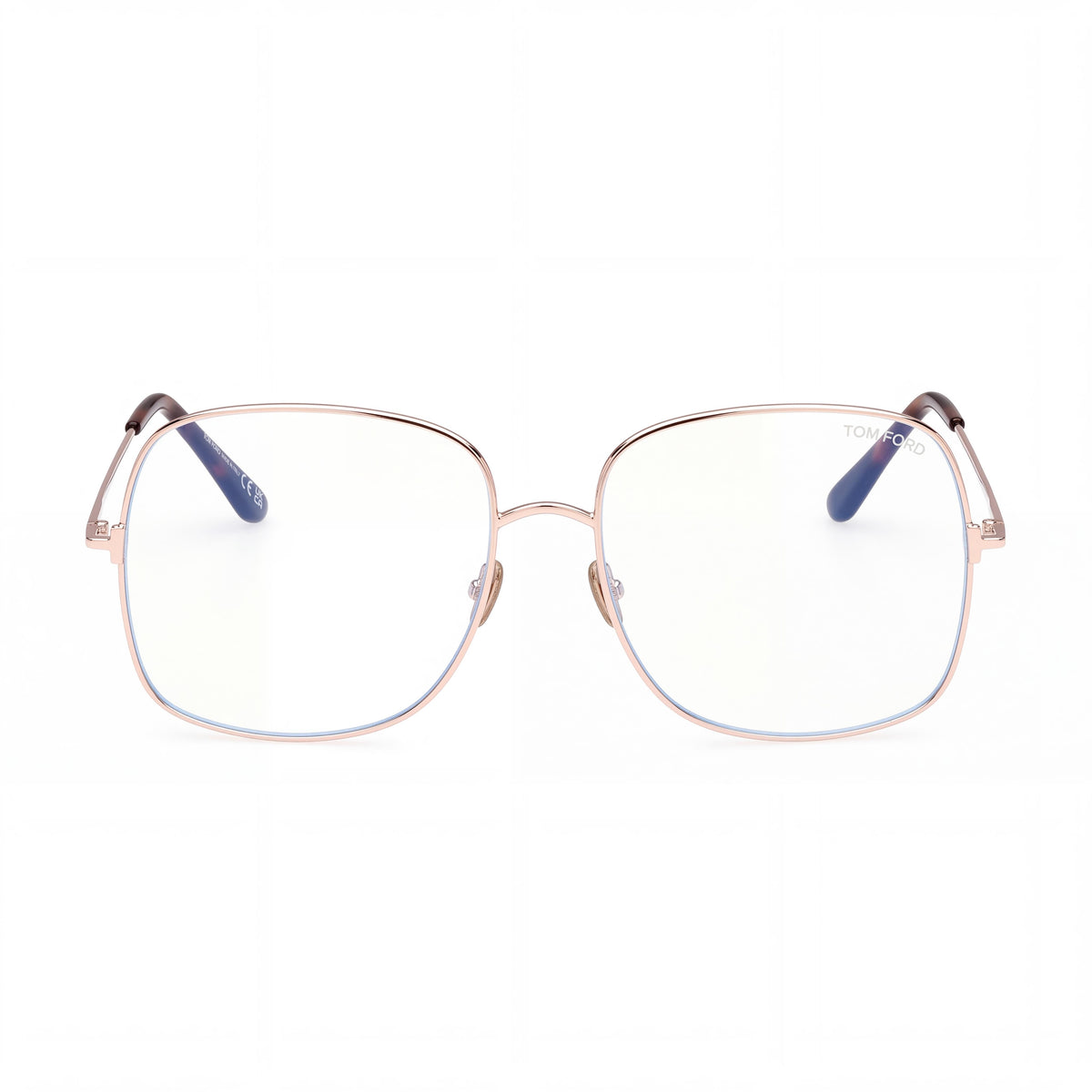 Tom Ford Ft6048-b Men’s Gold Frame Eyewear with Polycarbonate Lenses, Shiny Rose Gold, Size 59-17-140, Photo 2