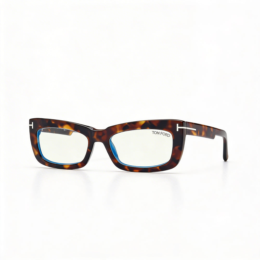 Tom Ford Classic Unisex Dark Havana Blue Filter Plastic Frame Non- Eyewear with Multicolor Lenses 55mm