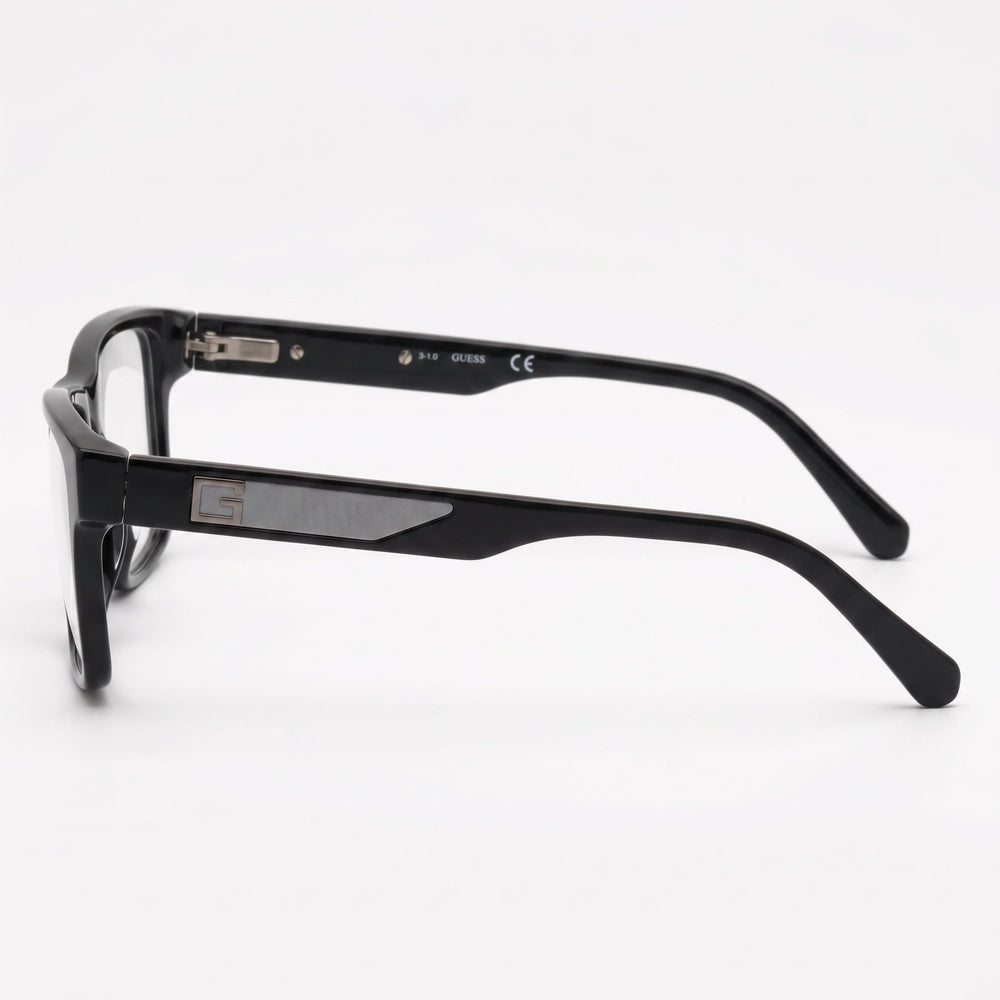 GUESS Gu50018 Women's Plastic Optical Eyeglasses Frame with Demo Lenses Shiny Black, Matte Black 54mm