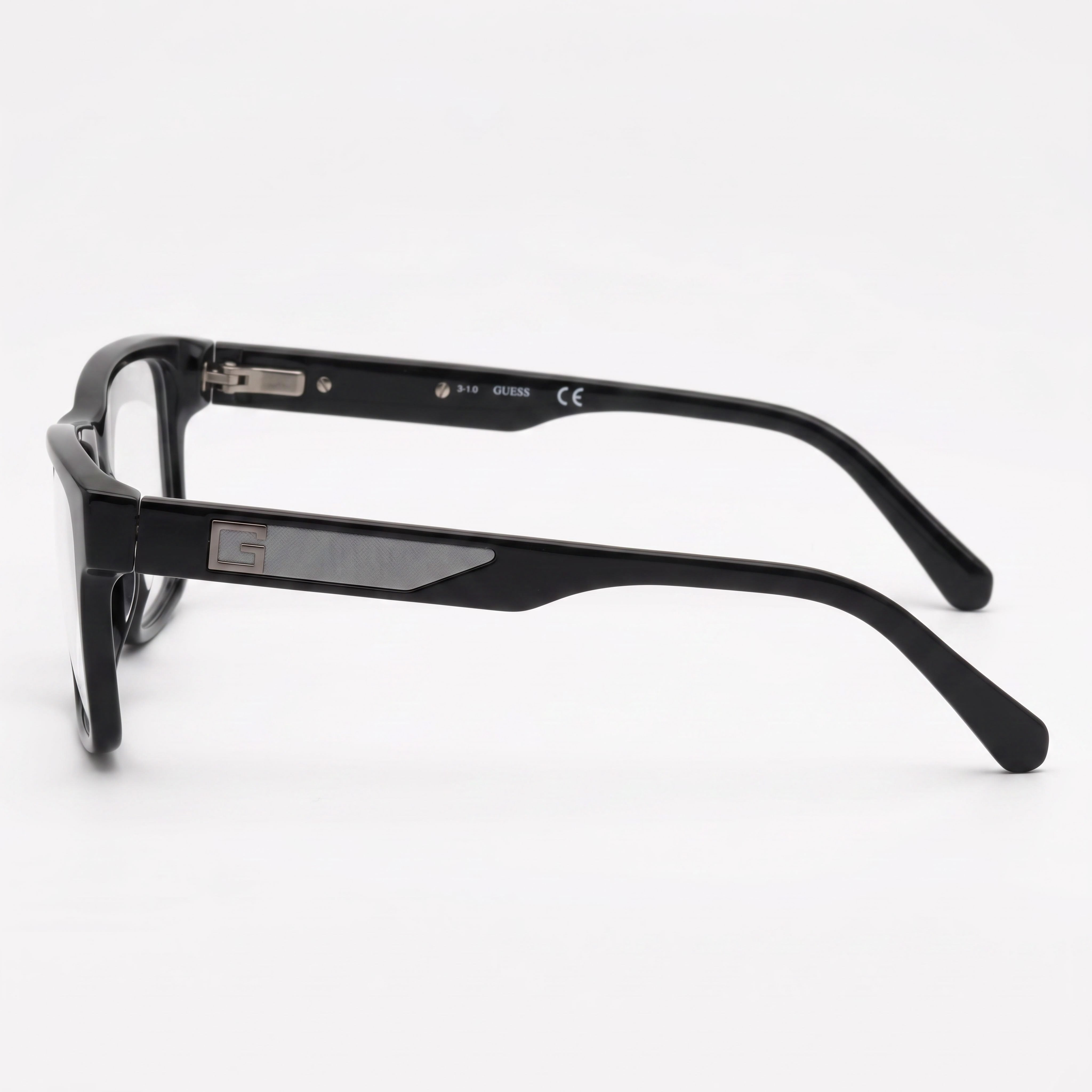 GUESS GU50018 Gafas ópticas de plástico para mujer con lentes de demostración negro brillante, negro mate 54 mm, Photo 2