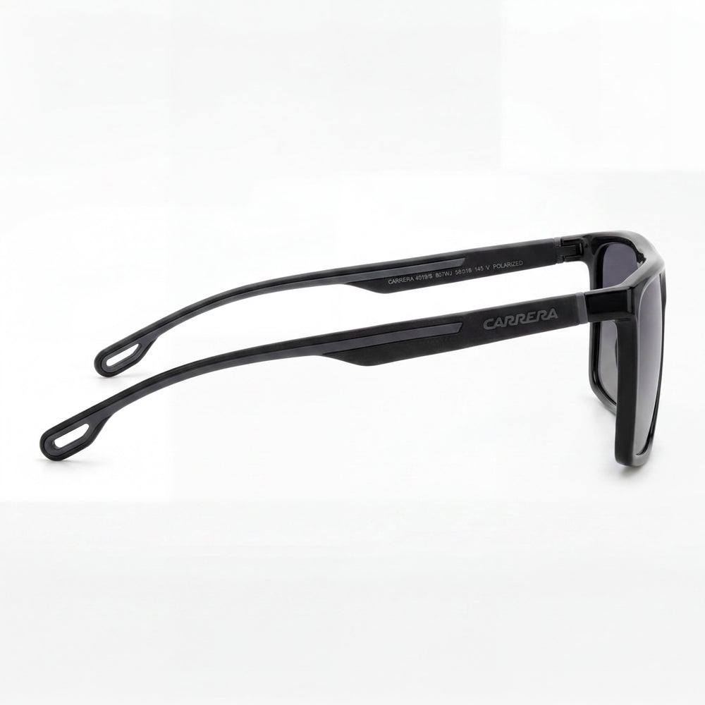 Gafas de sol Carrera modernas para hombre con montura de poliamida ecológica gris y negra sombreada y lentes de policarbonato de 58 mm