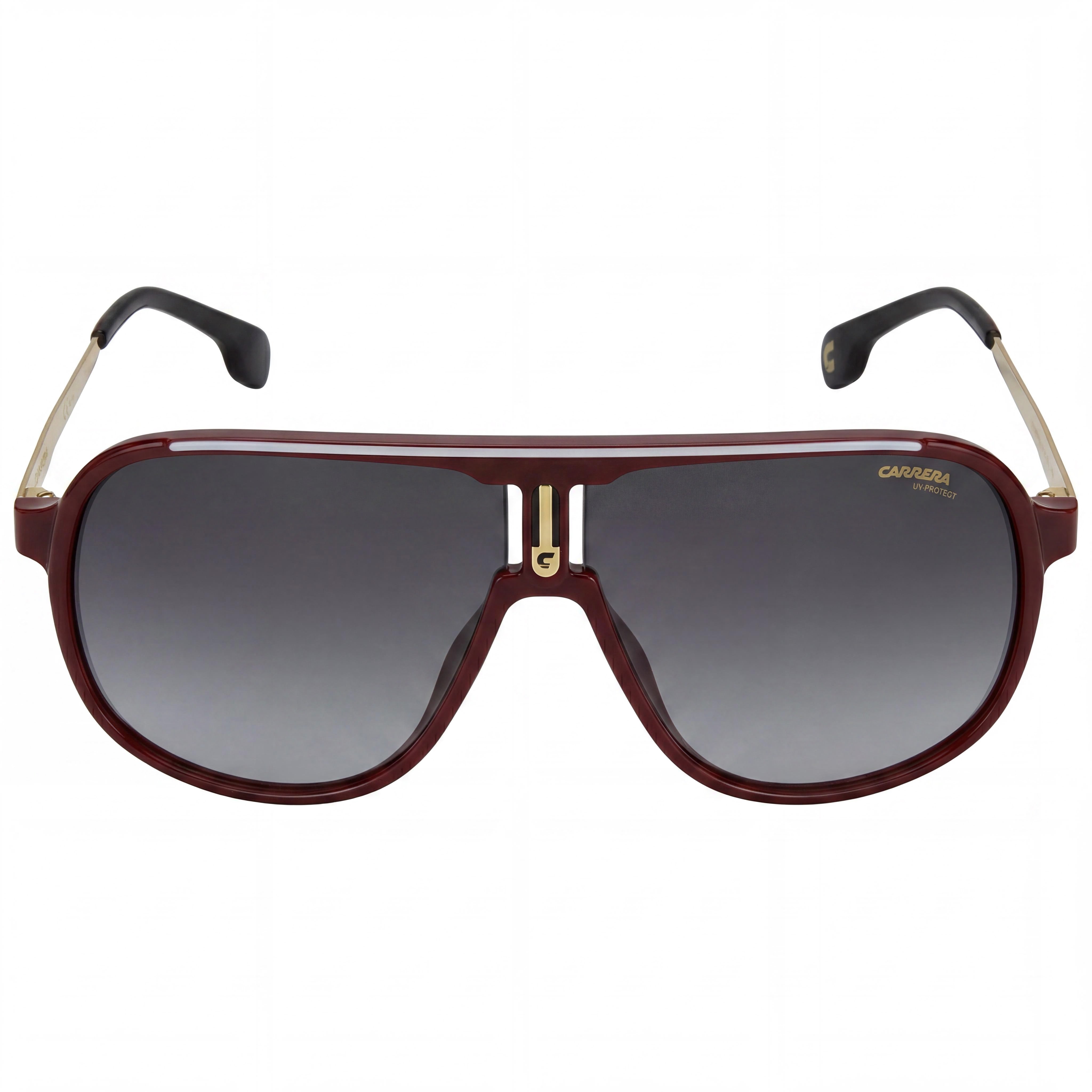 Gafas de sol Carrera Wayfarers unisex de plástico, color dorado y rojo, de 62 mm, con lentes antirreflejos y protección UV en gris degradado., Photo 2
