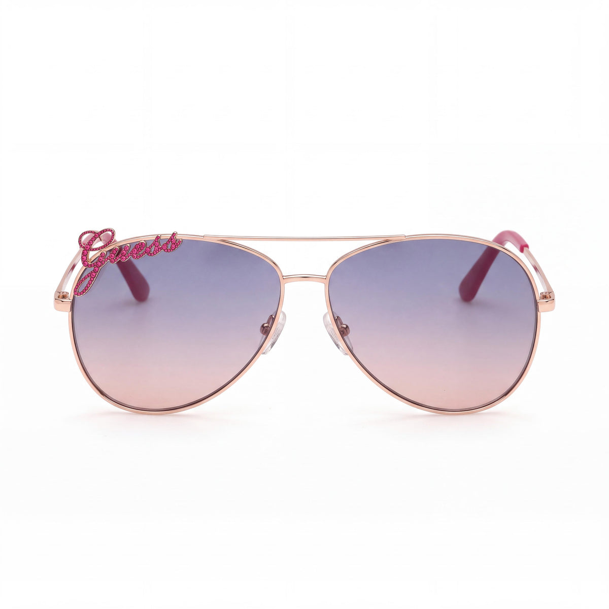 Gafas de sol GUESS GU773928Z60 para mujer con montura de metal en oro rosa, lentes de policarbonato degradado y protección UV, 60 mm, Photo 2