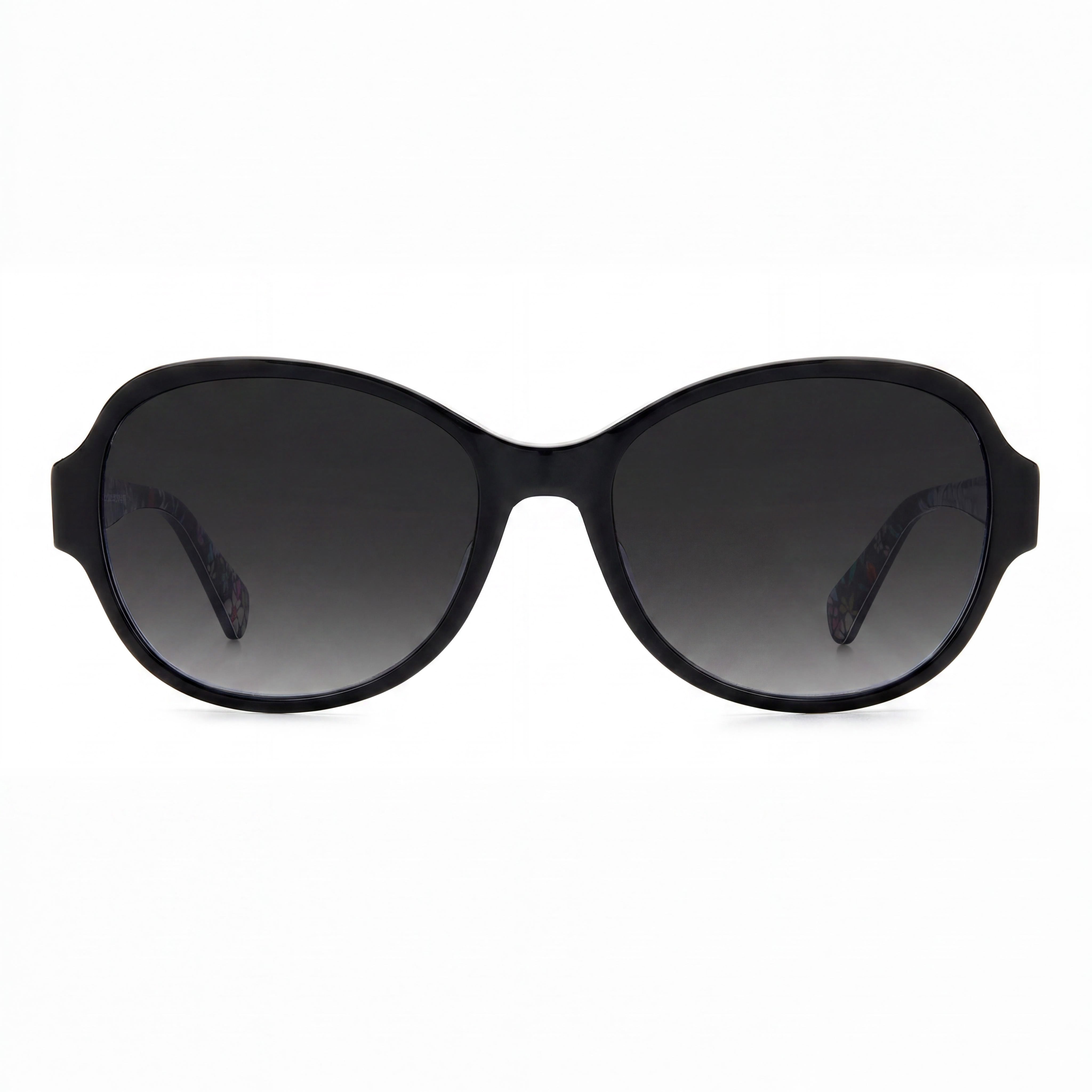 Kate Spade New York Classic Women's Black Acetate Cat Eye Dark Grey Shaded UV Protection Sunglasses 57, Photo 2