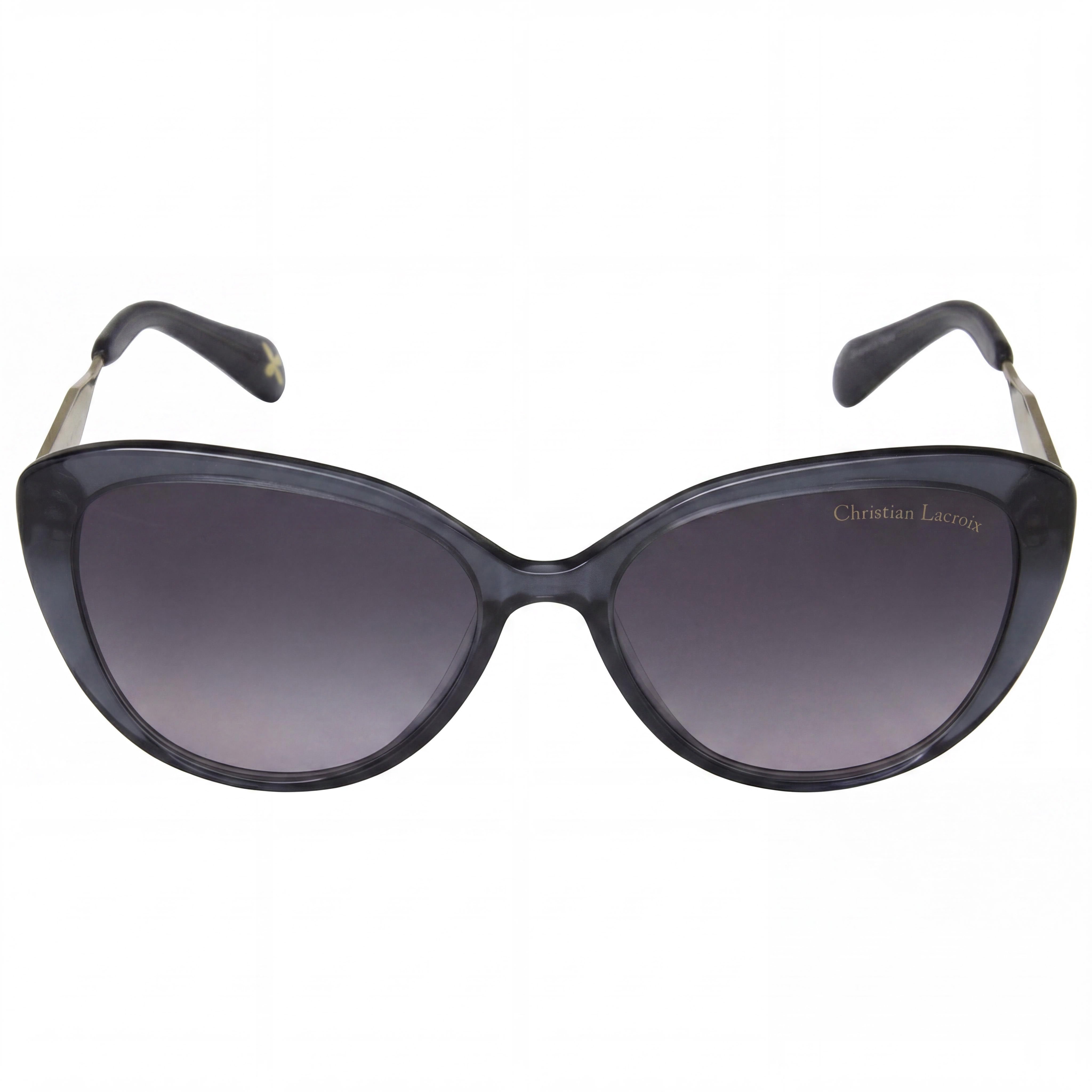 Christian Lacroix Glam Women's Crystal Grey Plastic Frame Gradient Non-Polarized UV Protection Sunglasses, Photo 2