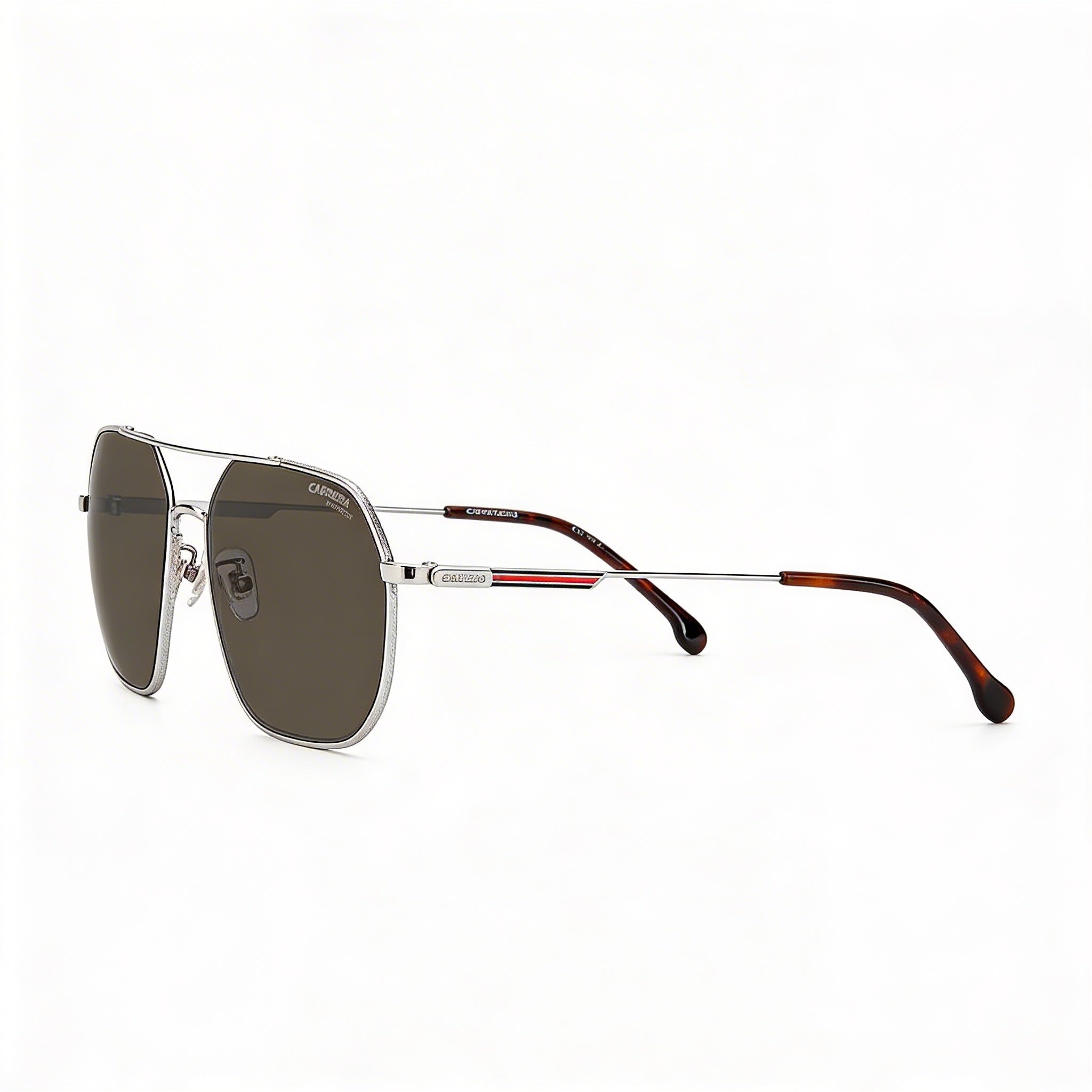 Carrera 1035 Unisex Stainless Steel Palladium Silver Frame Dark Brown Lens UV Protection Sunglasses 58mm, Photo 1